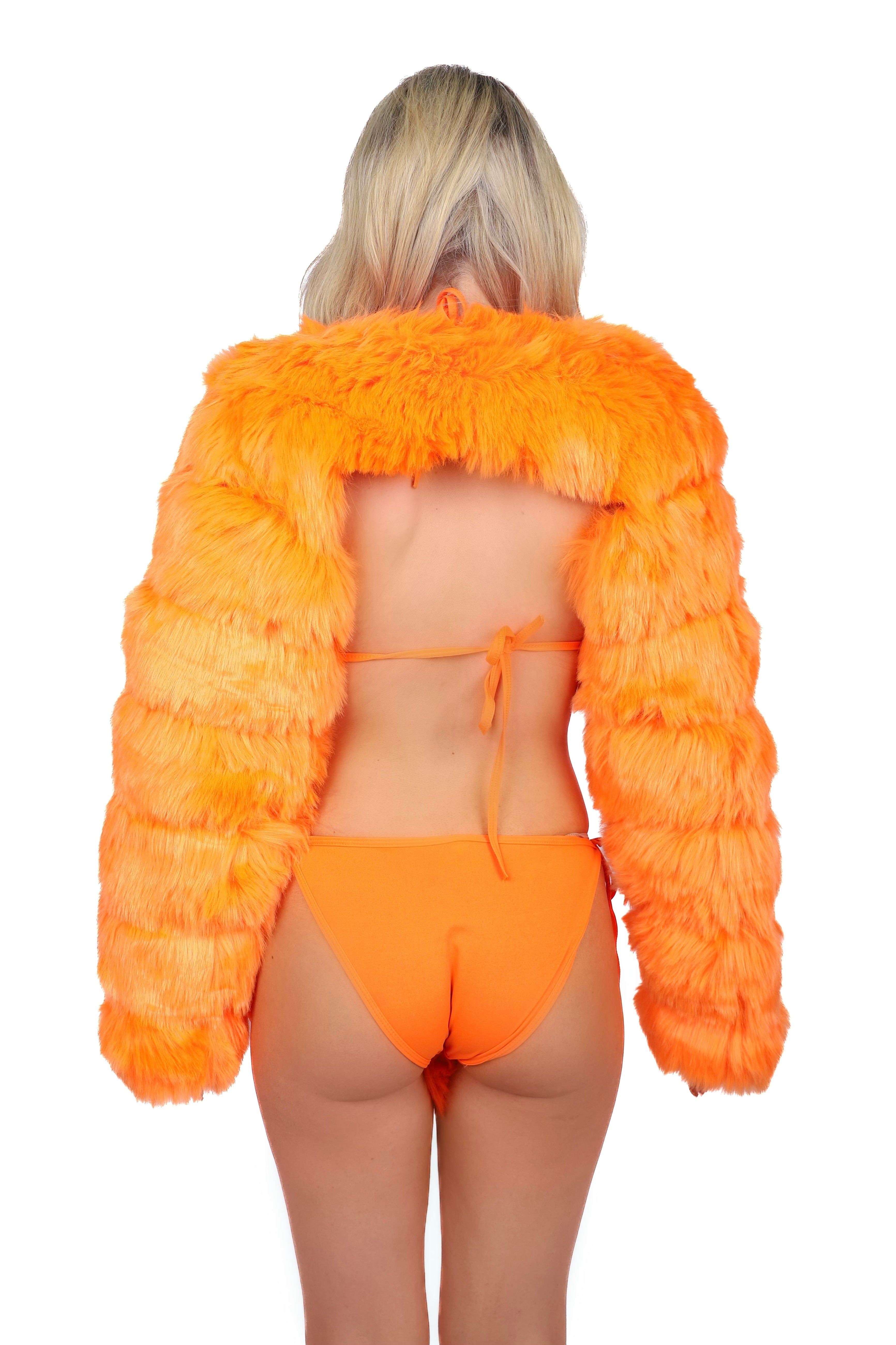 FULL OUTFIT- Orange Fuzzy (3 pcs)