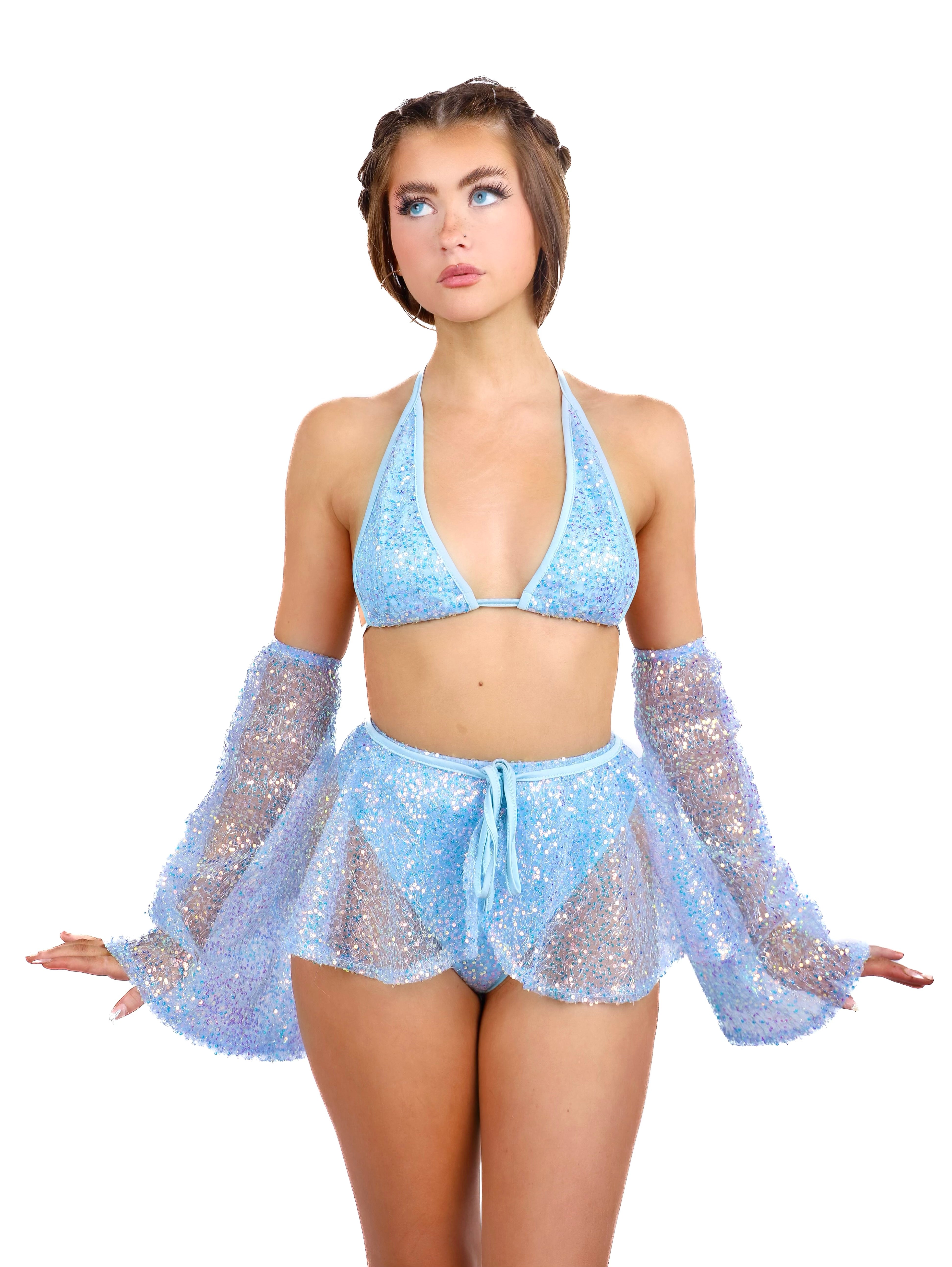 Blue Glitter Fairy Aura Arm Sleeves