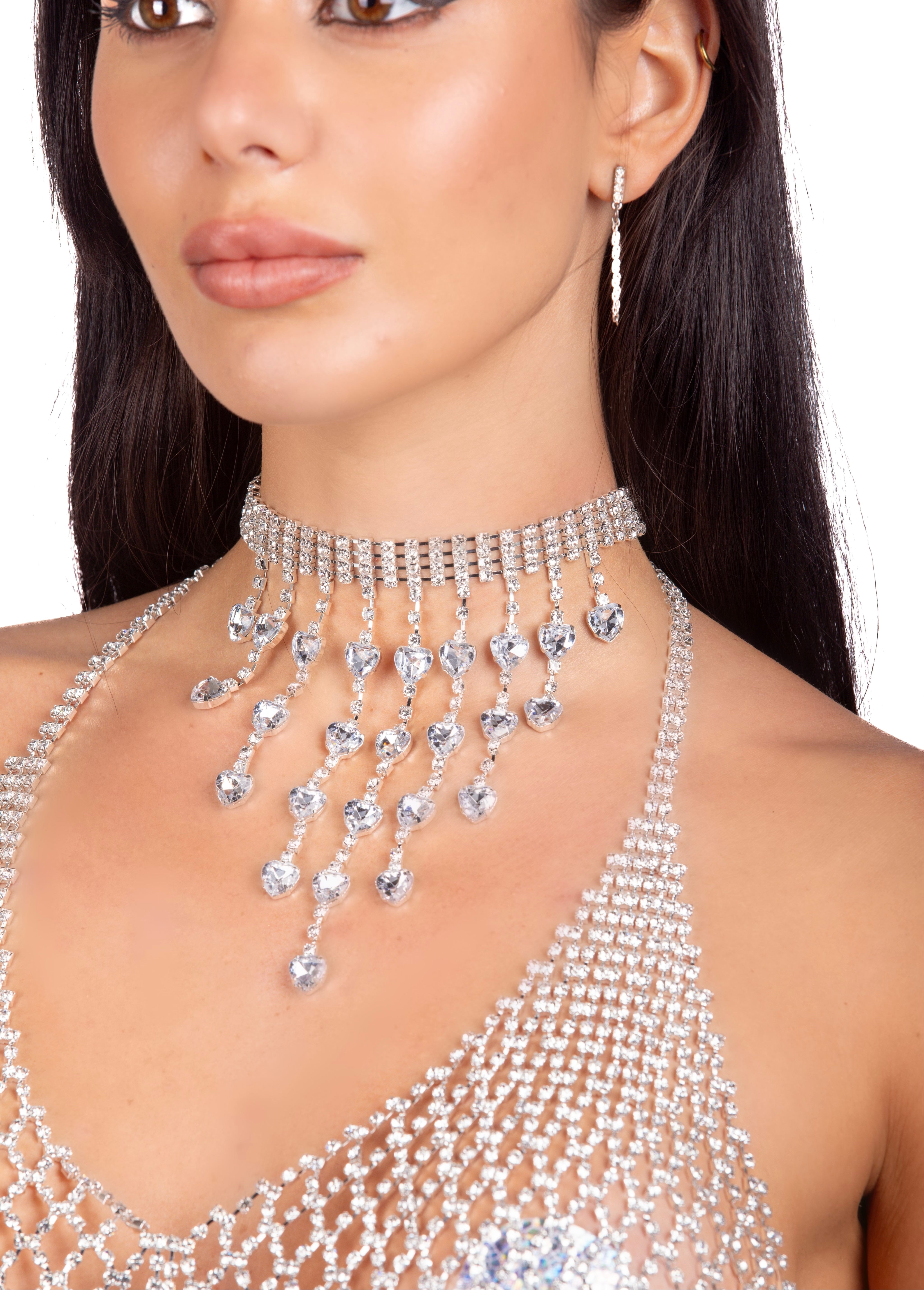 Silver Cosmic Rhinestone Necklace