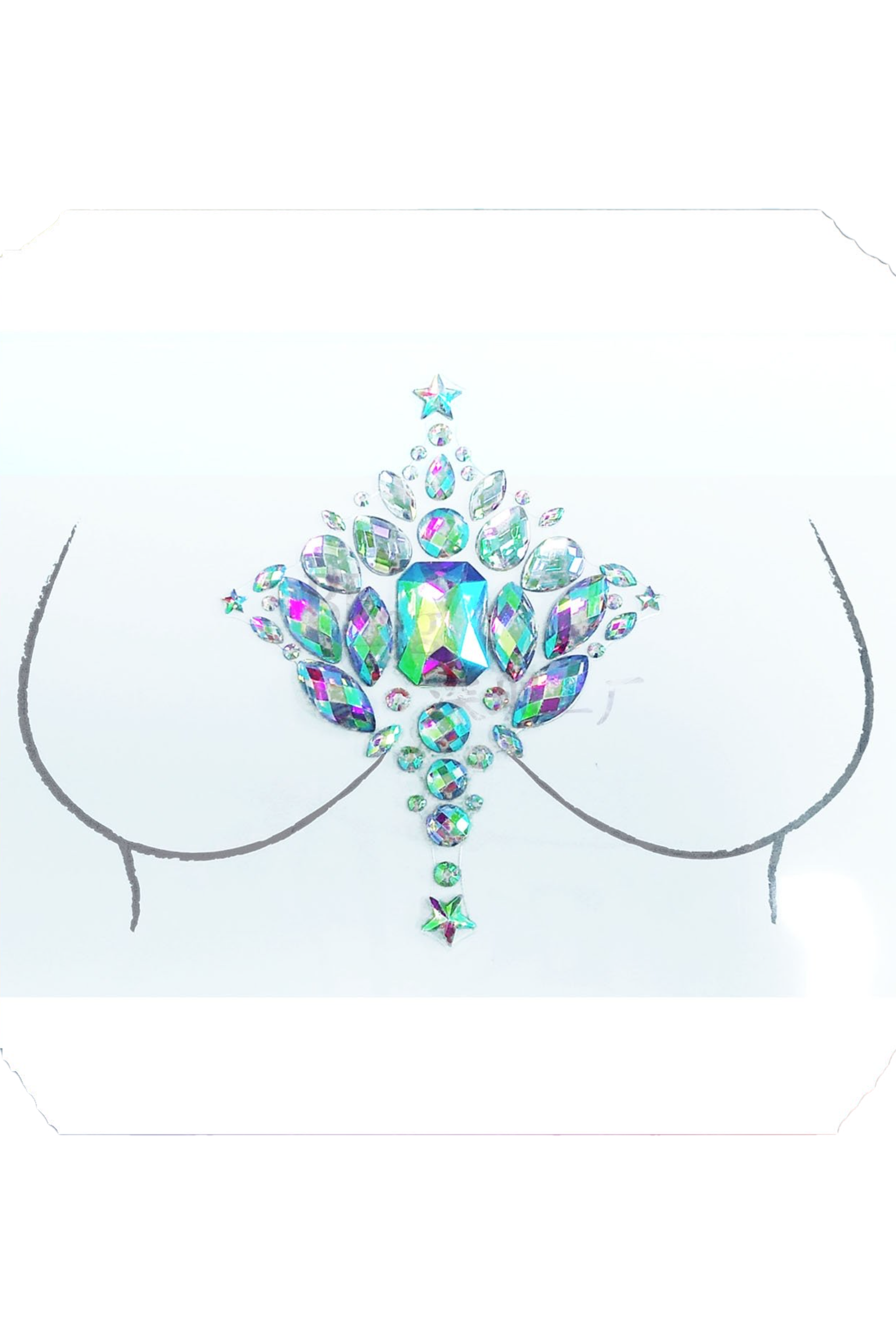 Mermaid Rhinestone Crystal Body Jewels, Chest Jewels