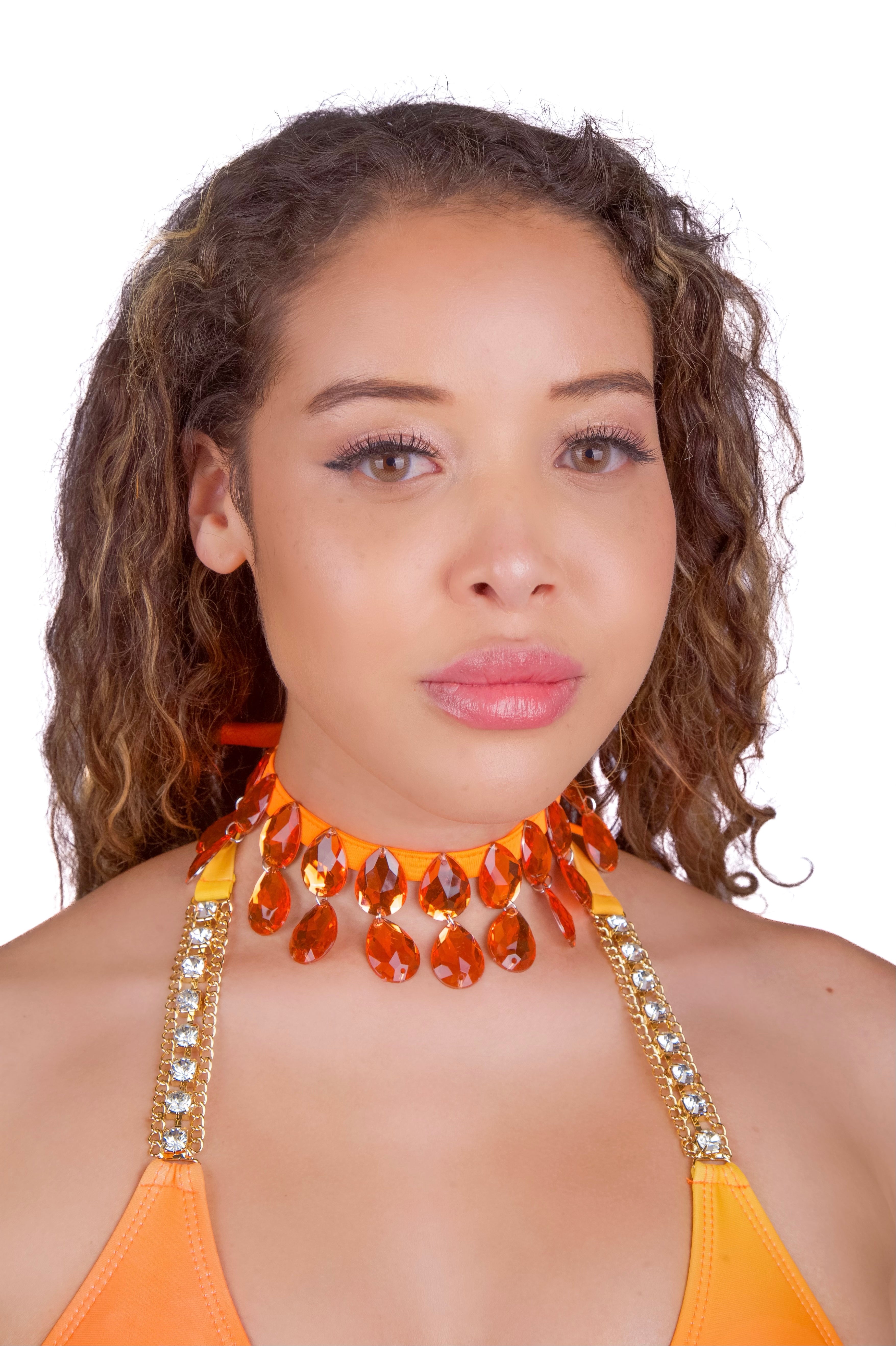 Orange Gem Carnival Necklace
