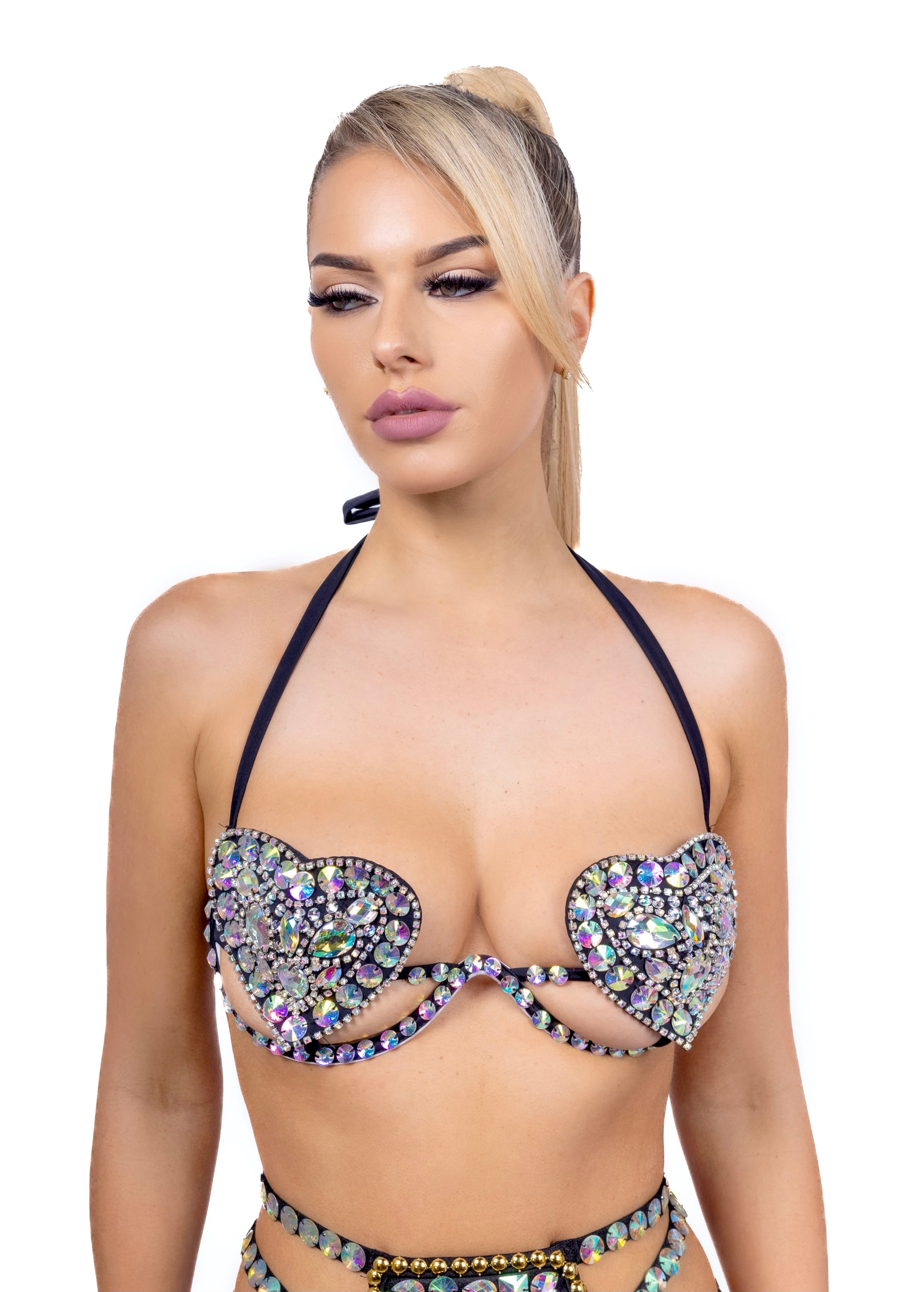 Midnight Heart Rhinestone Top