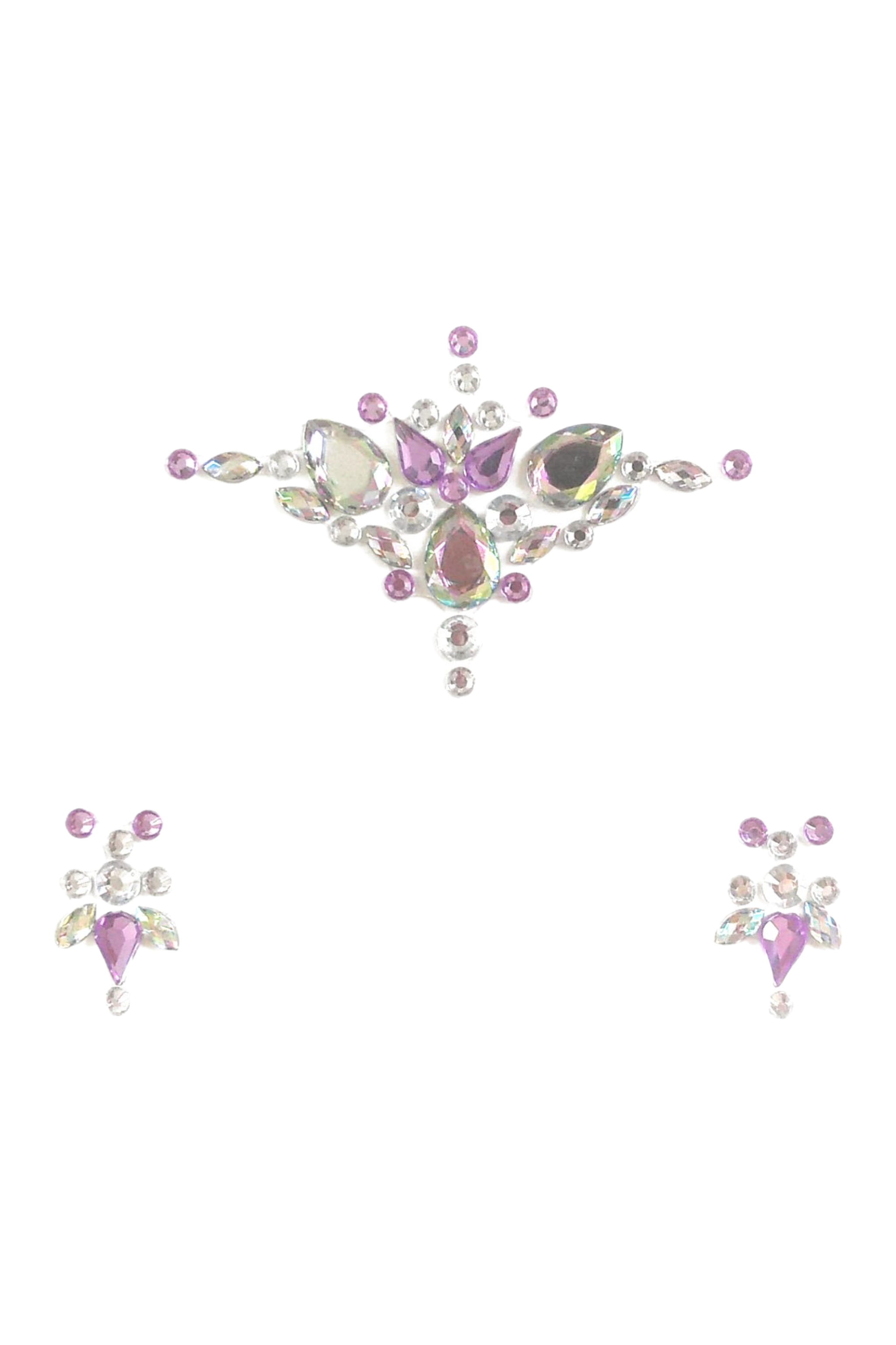 Cotton Purple Rhinestone Crystal Face Jewels
