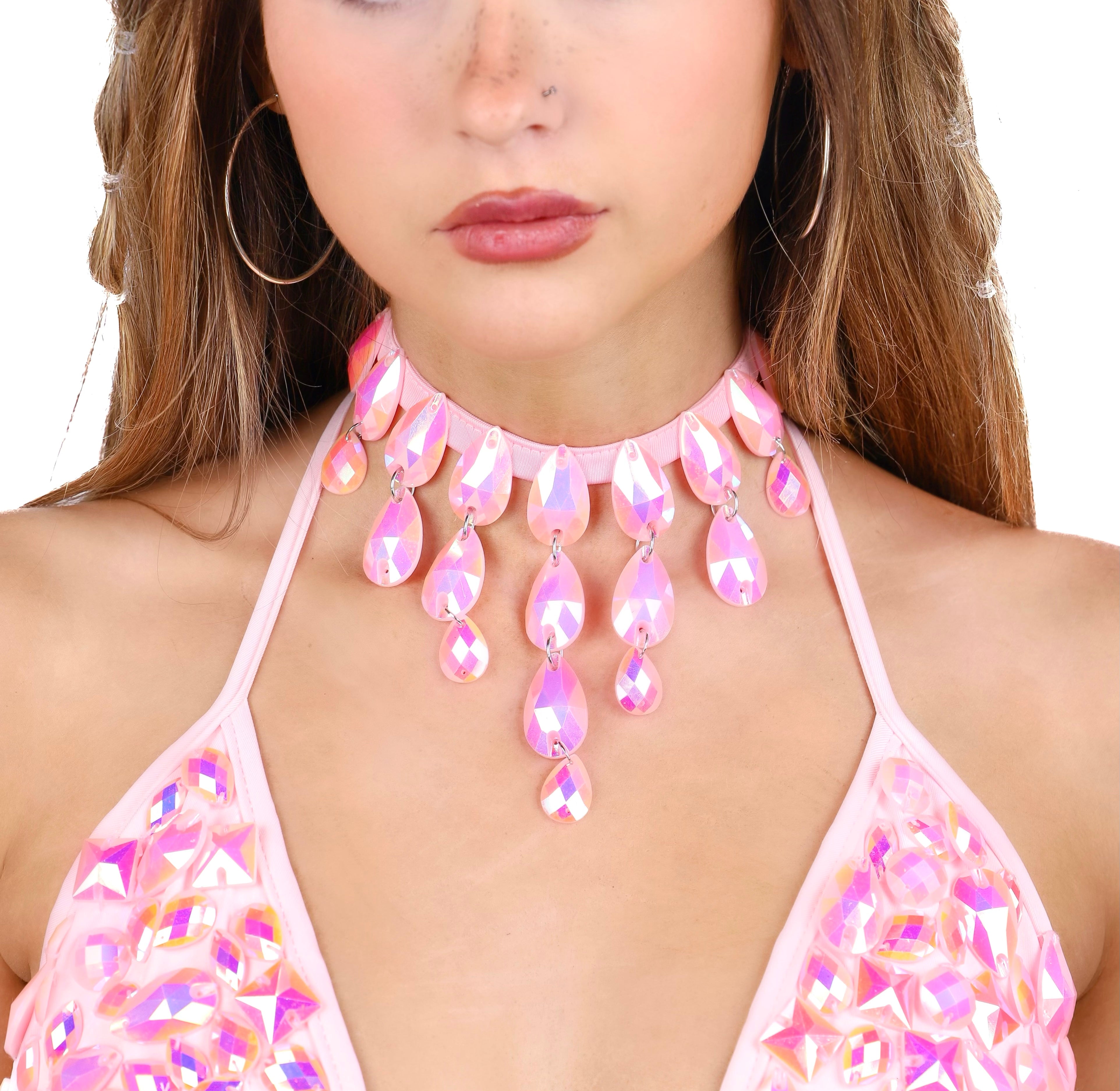 Pink Pixie Gem Necklace