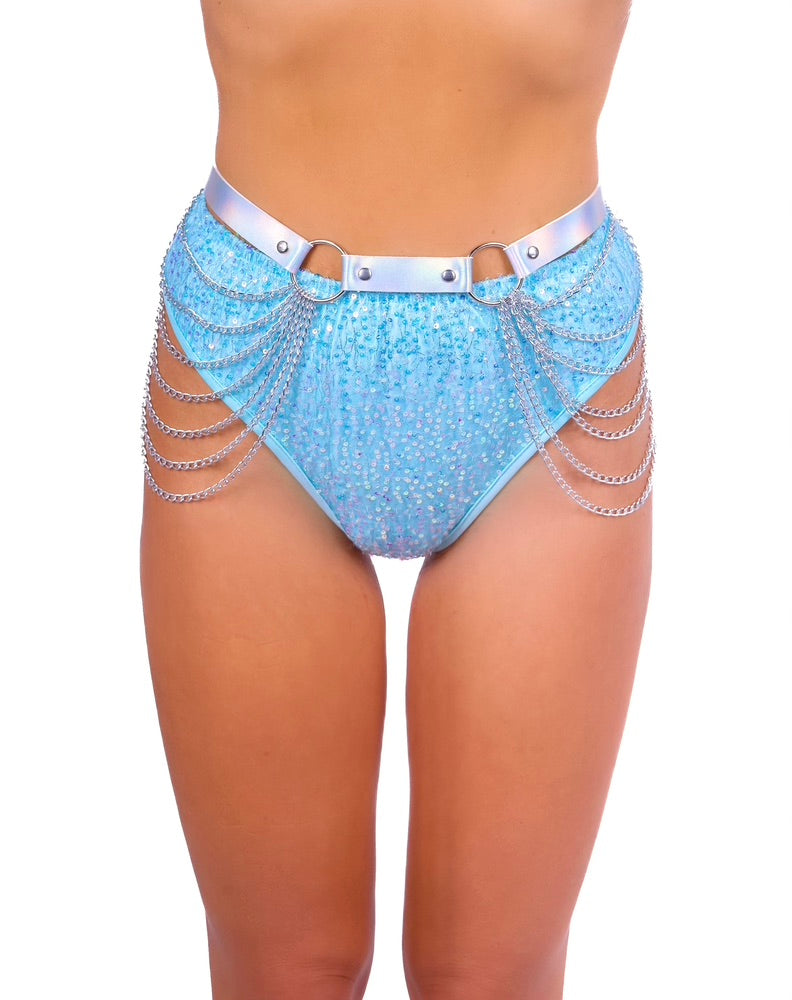 Holographic Barbie Harness Chain Belt