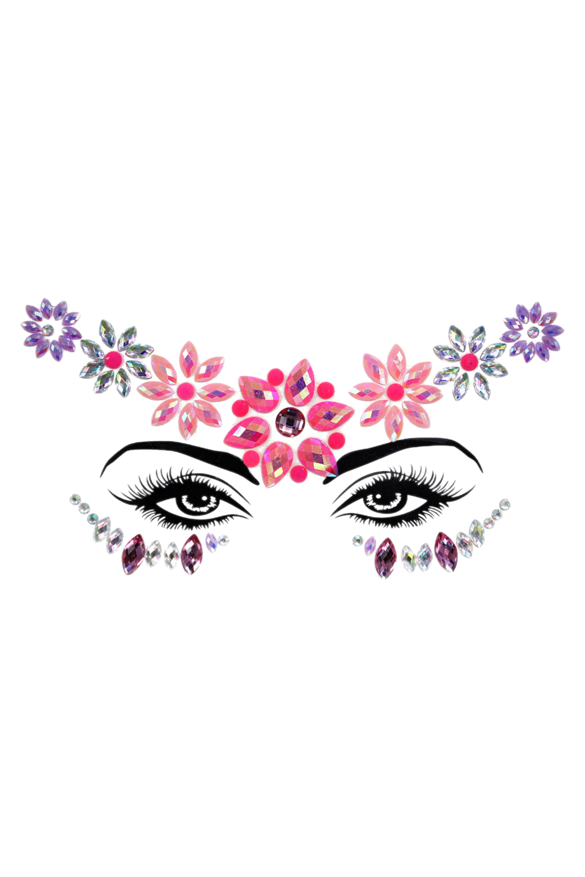 Pink Daisy Rhinestone Crystal Face Jewels