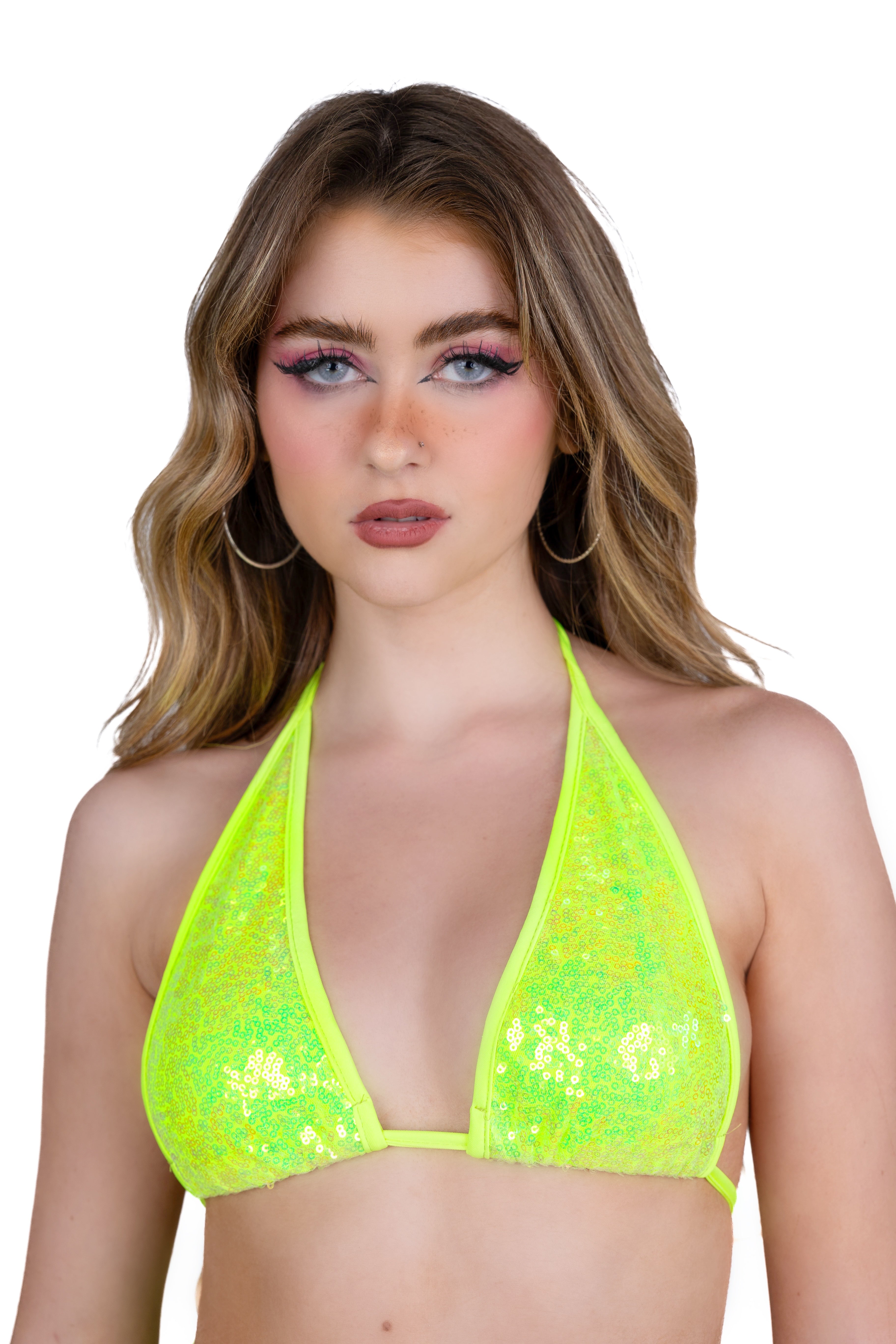 Lime Goddess Sequin Top