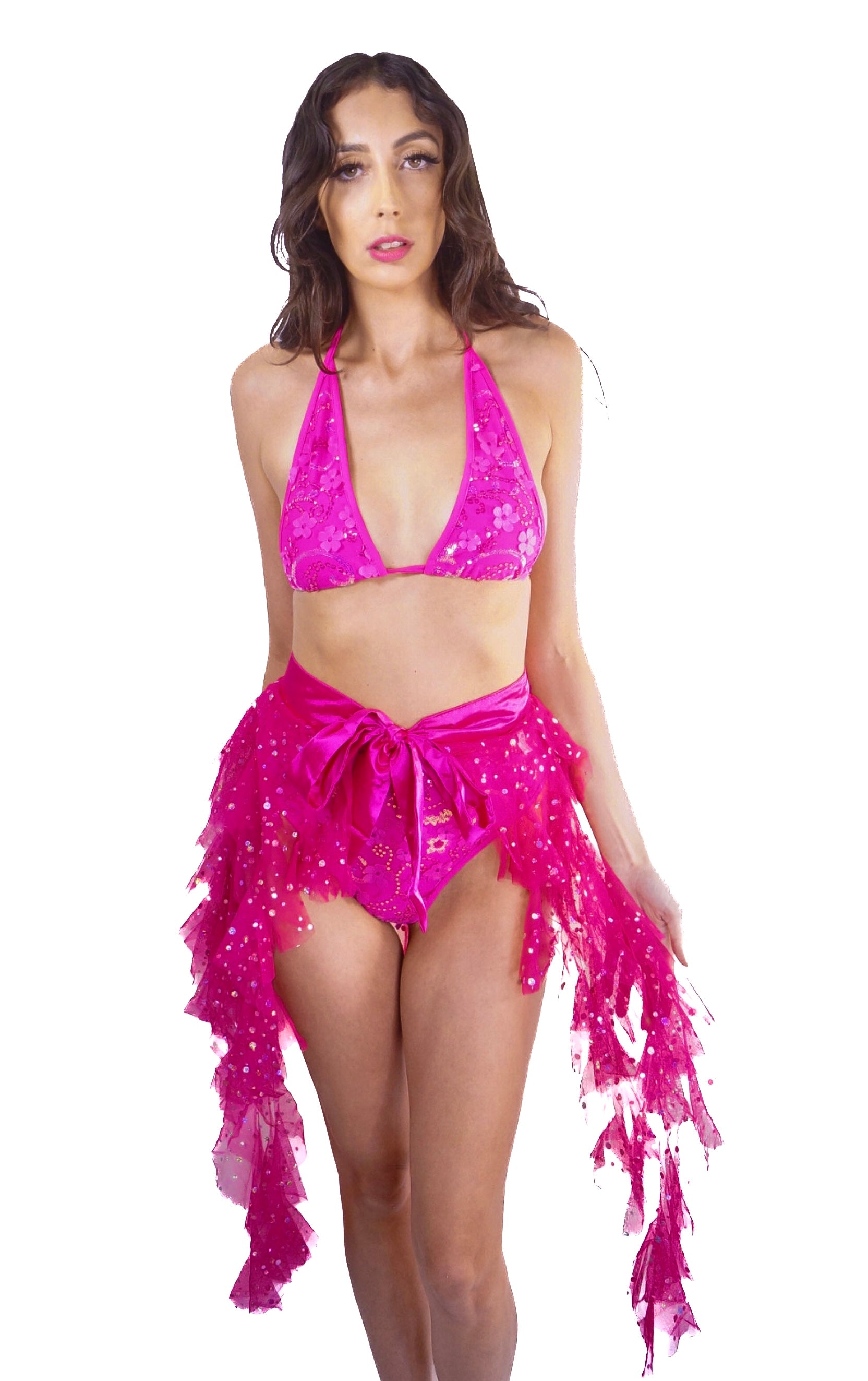 FULL OUTFIT- Rose Pink Aura Rave clothes,rave outfits,edc outfits,rave Large