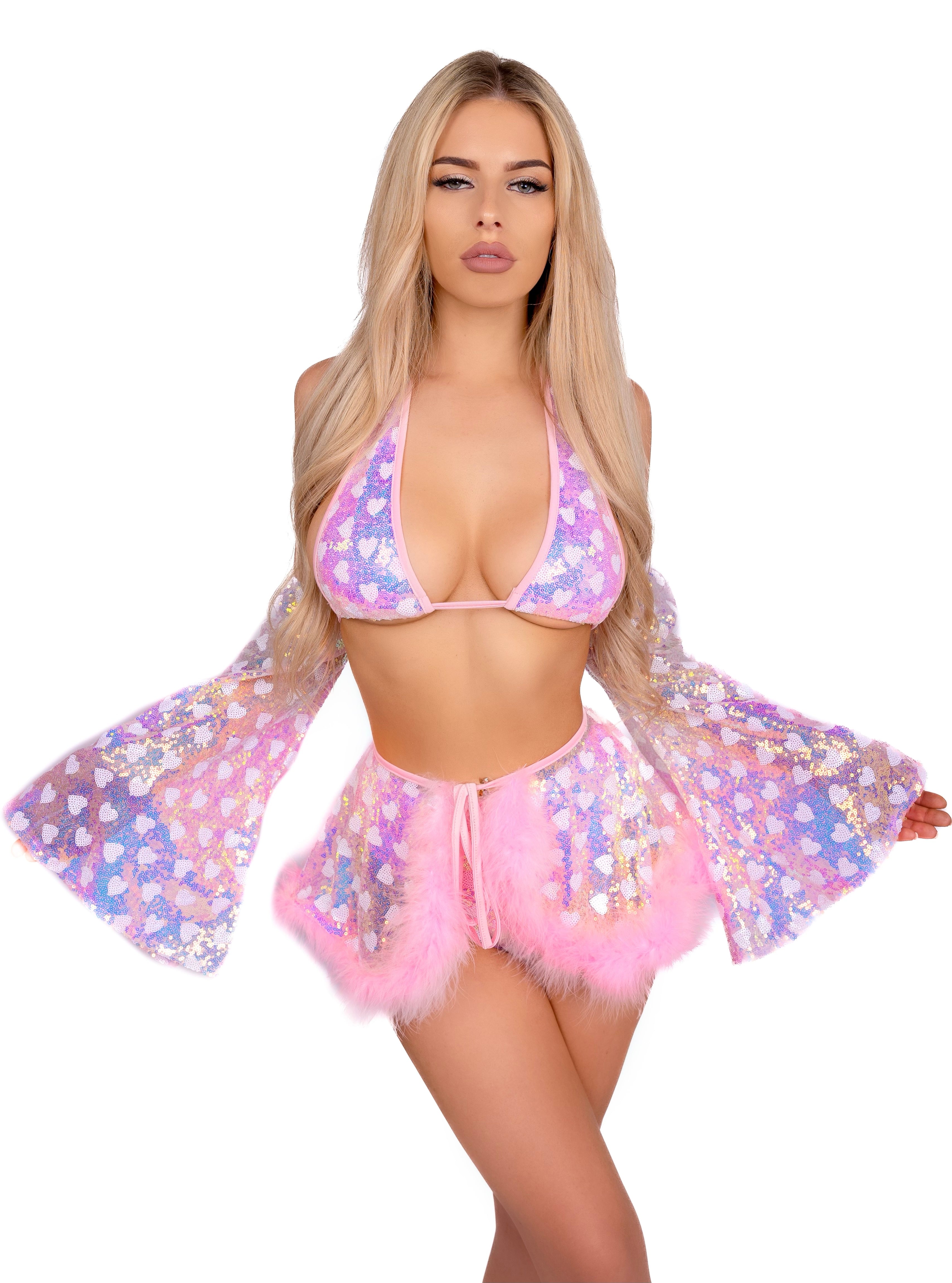 Candy Pink Hearts Aura Arm Sleeves
