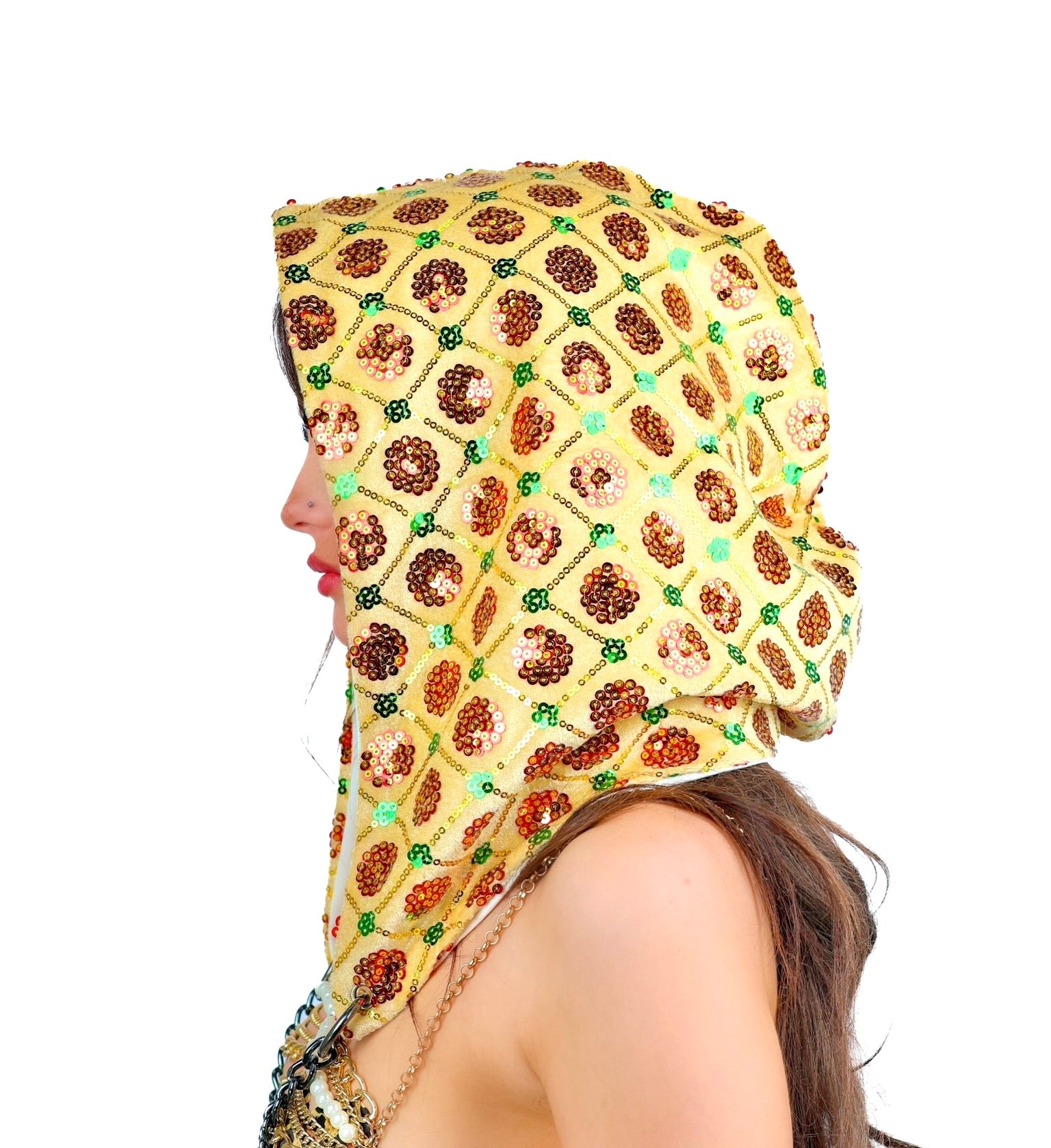 Sun Tribal Sequin Hood