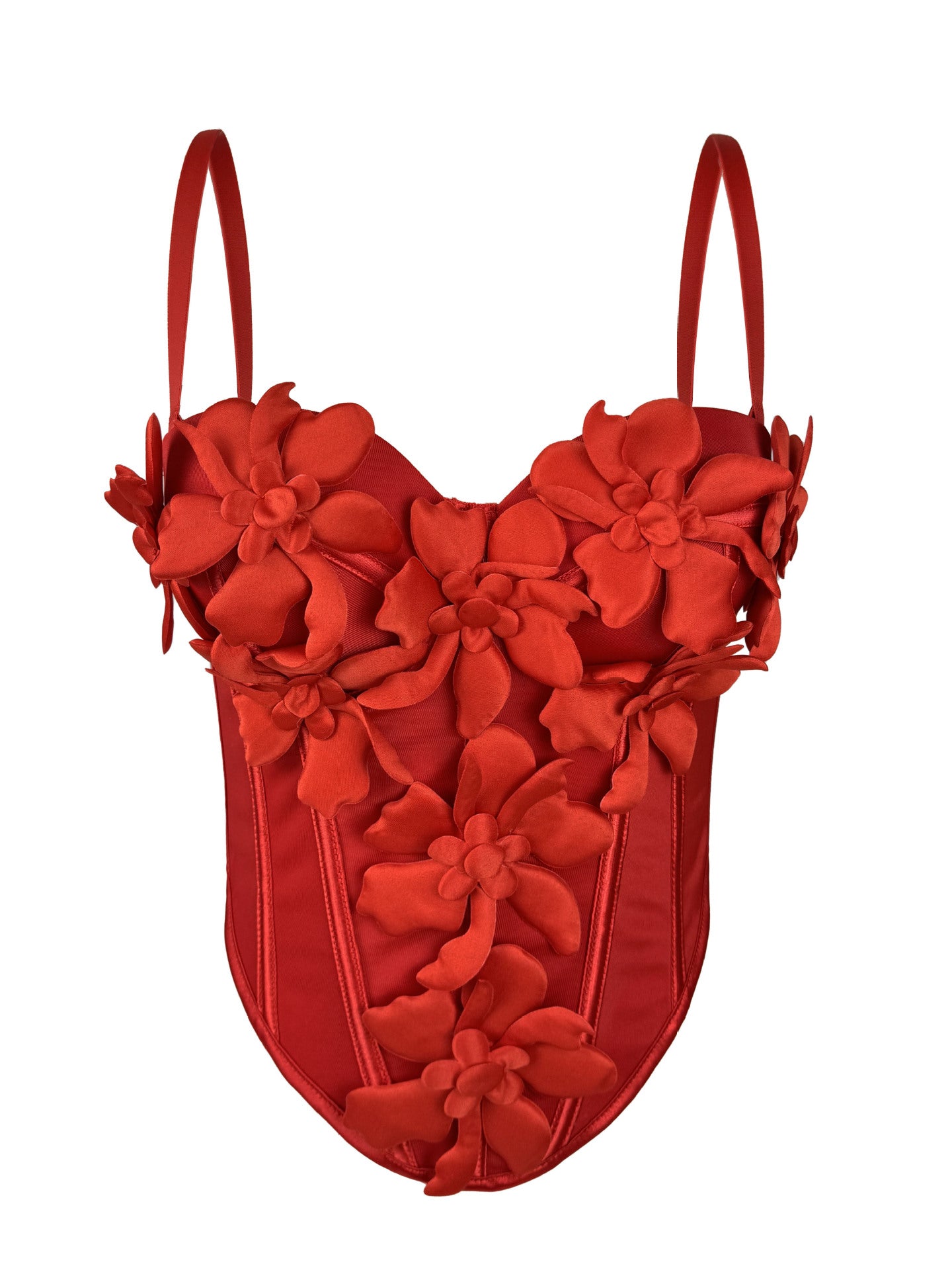 Floral Satin Corset Top
