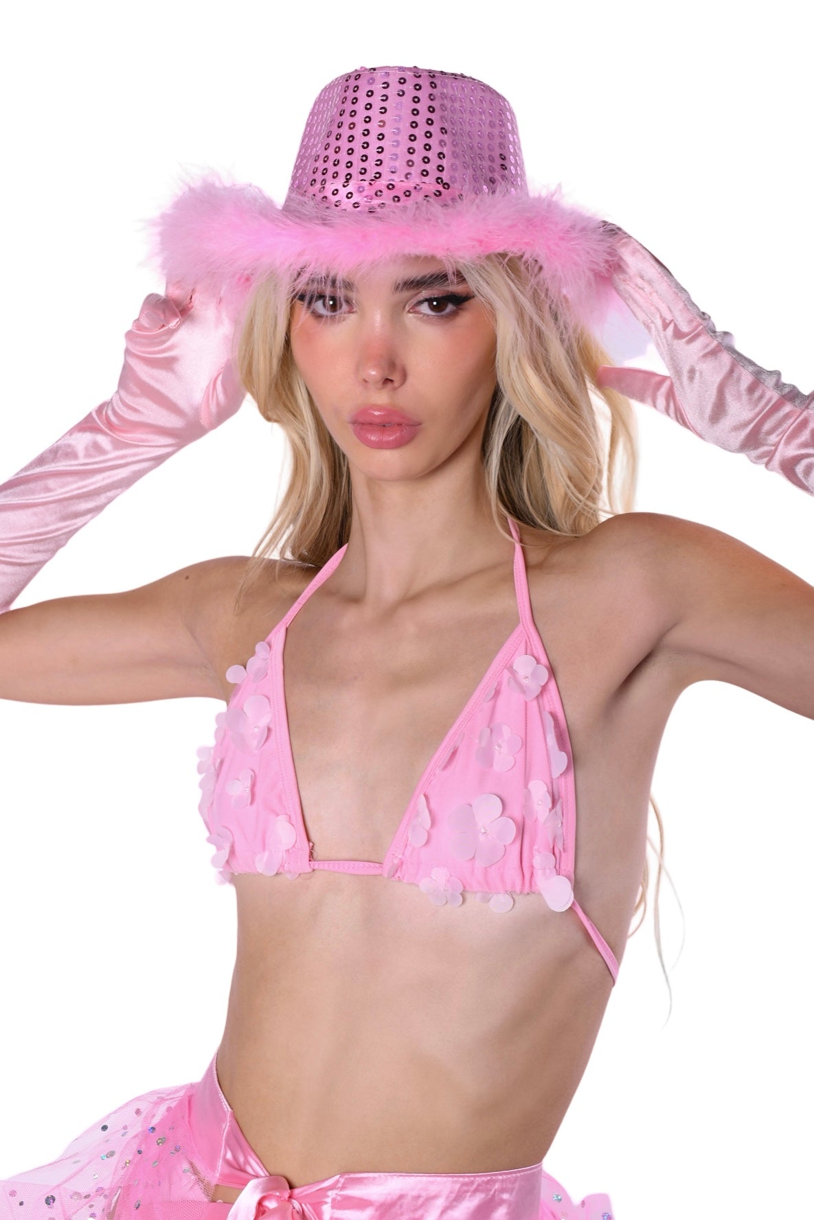 Baby Pink Disco Fuzzy Hat