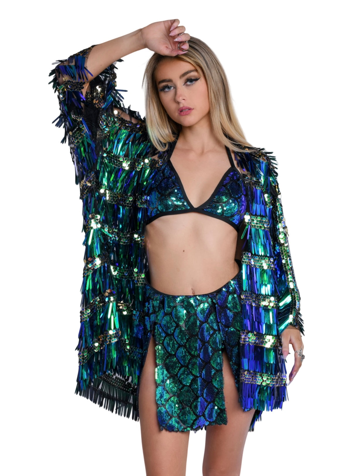Sequin Kimono- Chameleon