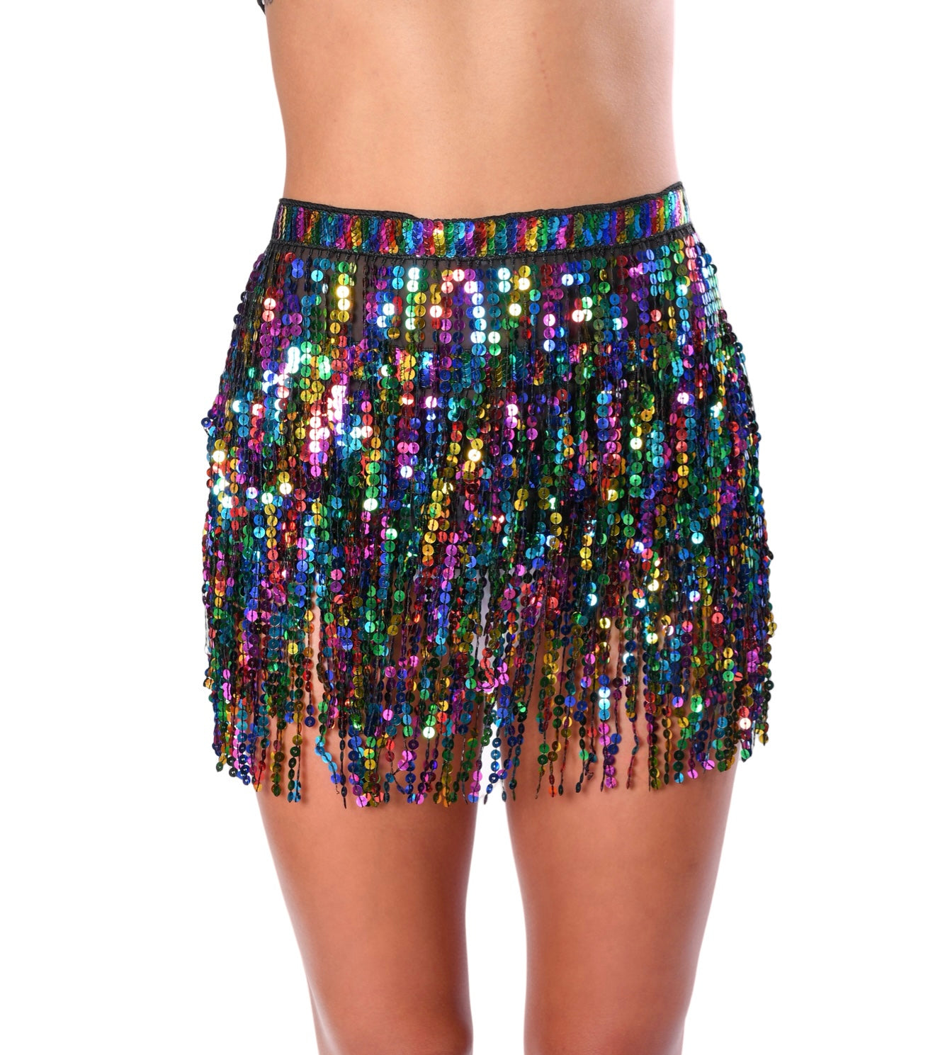 Holographic Sequin Skirt- Rainbow Pride