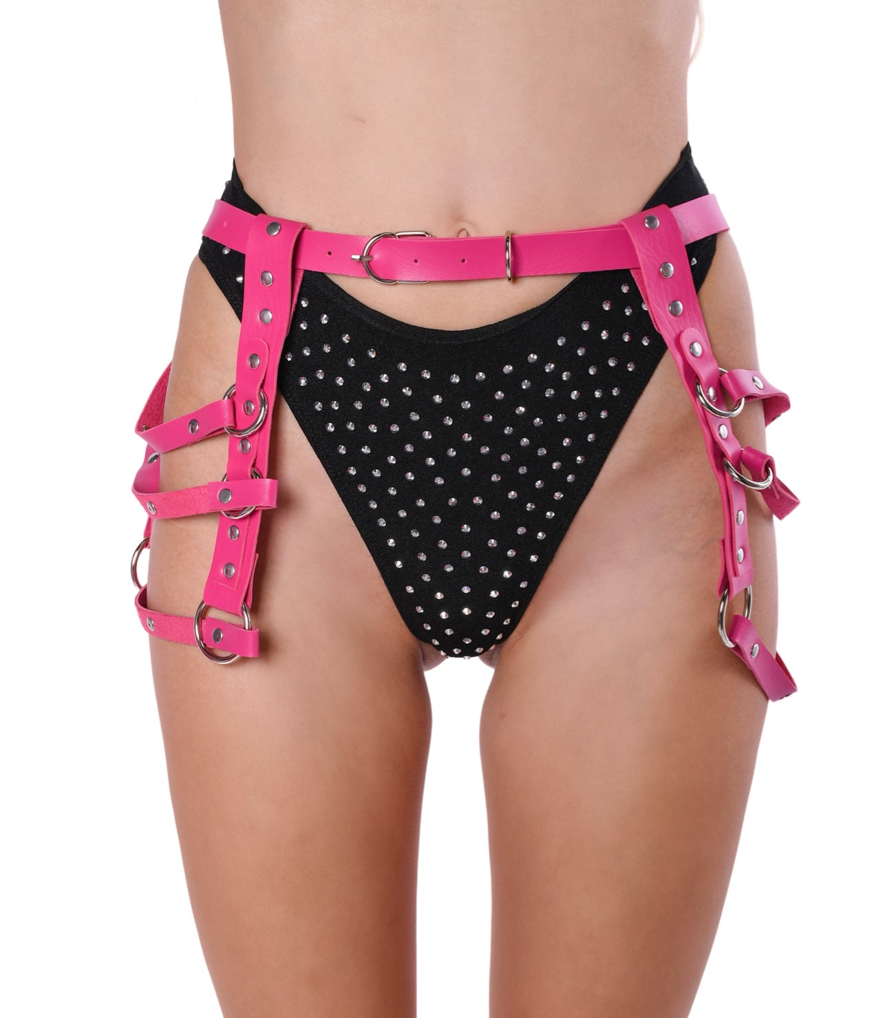 Rose Pink Cage Leg Harness