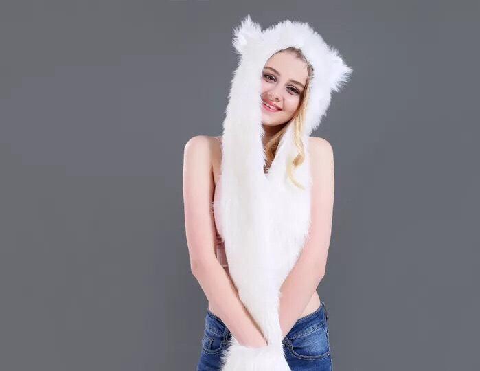 LED Fur Hood - Fuzzy Animal Rave Hood
