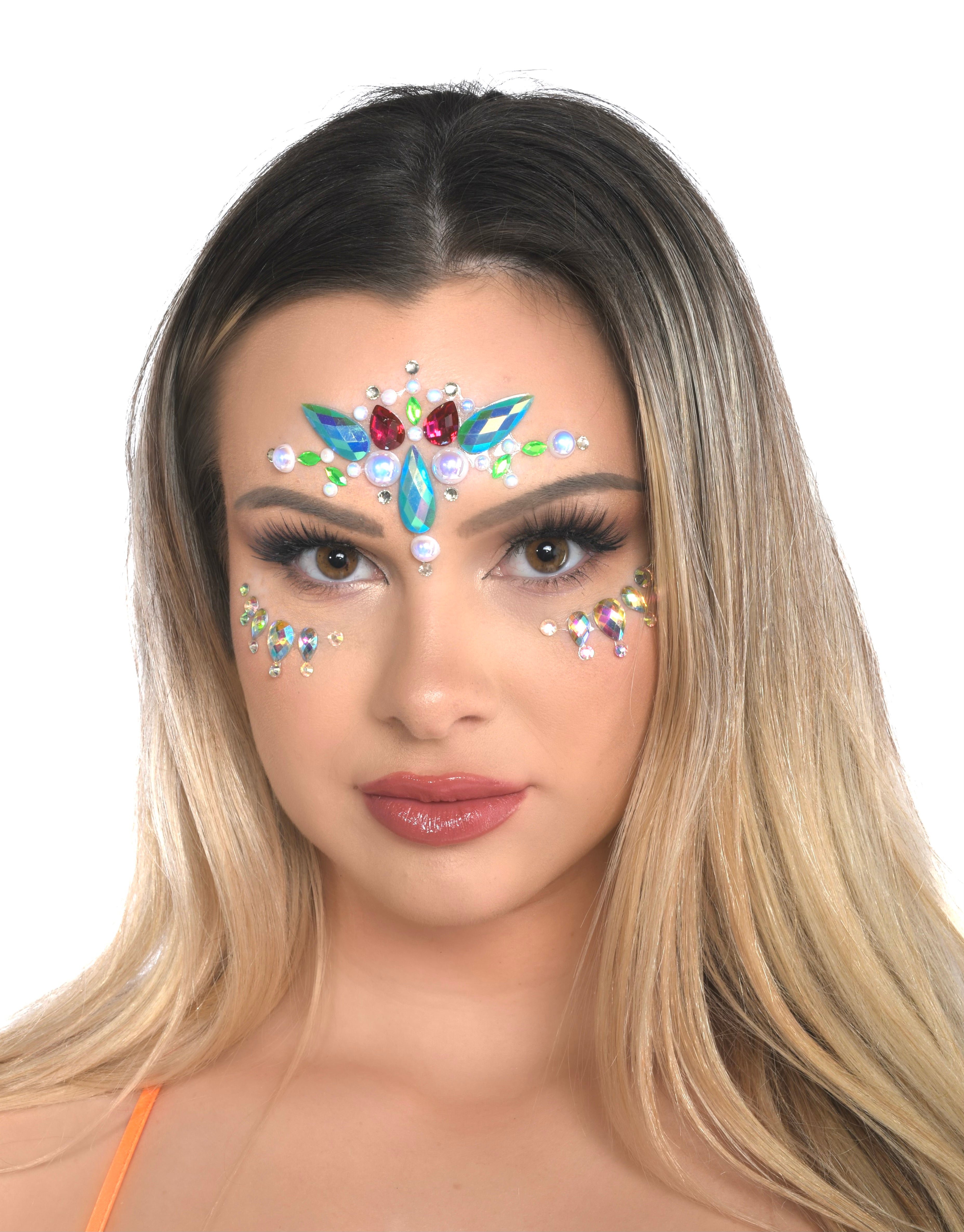 BB Blue Rhinestone Crystal Face Jewels