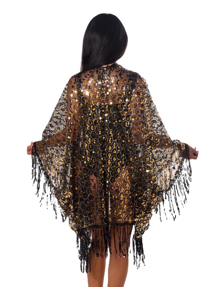 Sequin Tassel Kimono Treasure Chest Rave clothes,rave outfits,edc