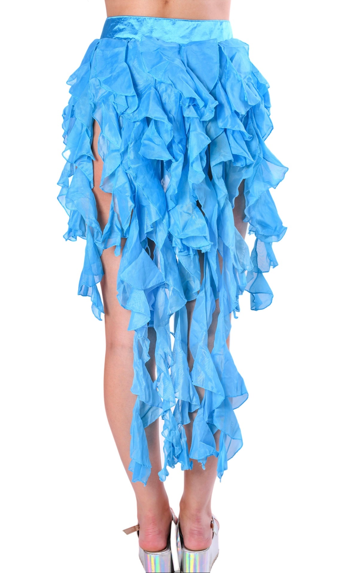 Aqua Blue Long Wrap Skirt