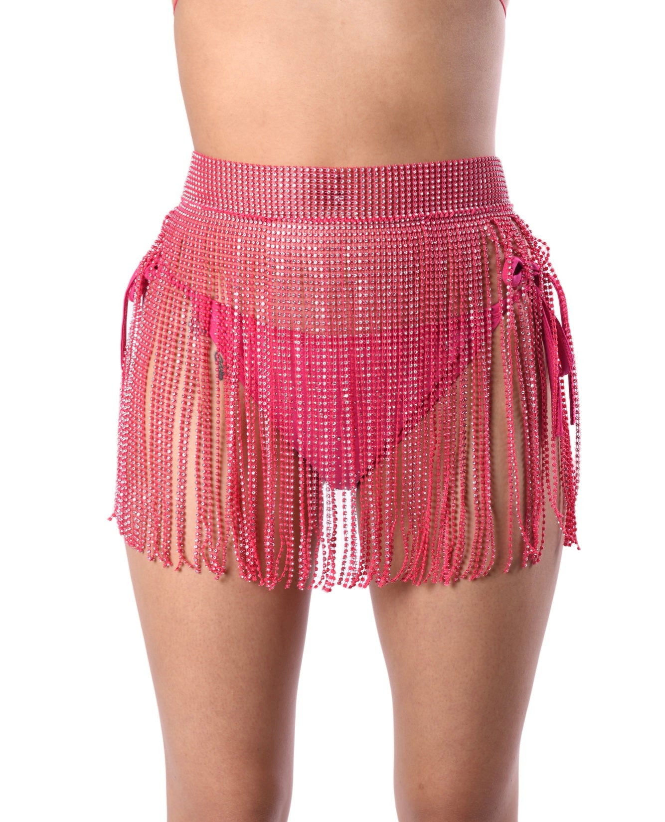 Rose Pink Rhinestone Skirt