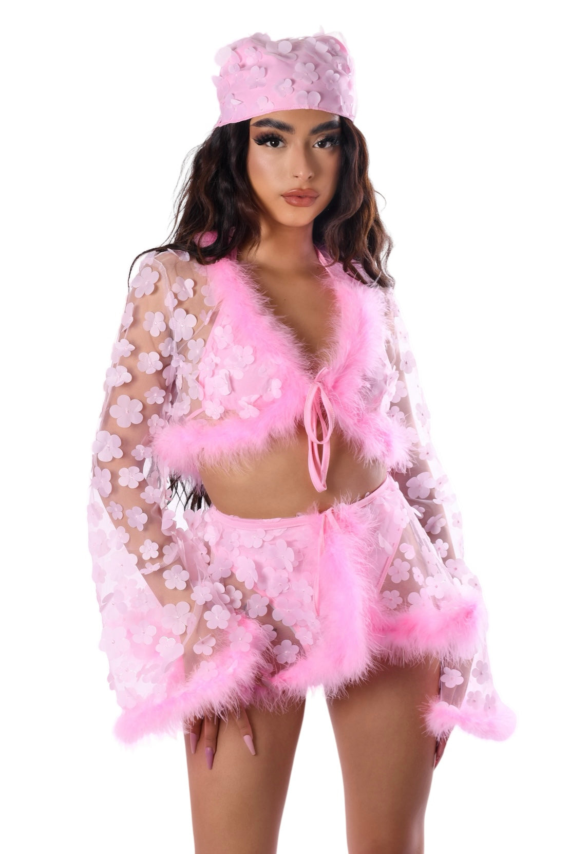 Cotton Candy Fuzzy 3D Skirt