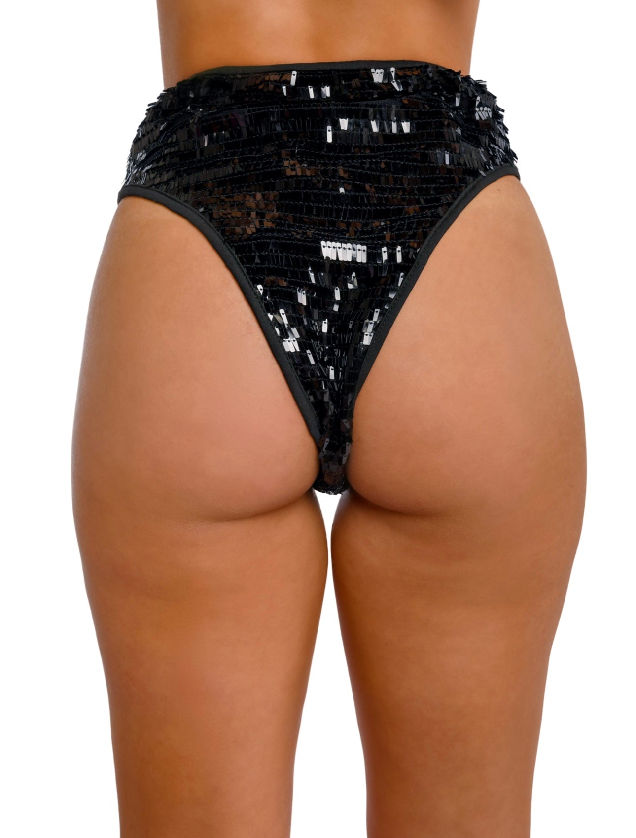 Black High Waisted Sequin Bottoms