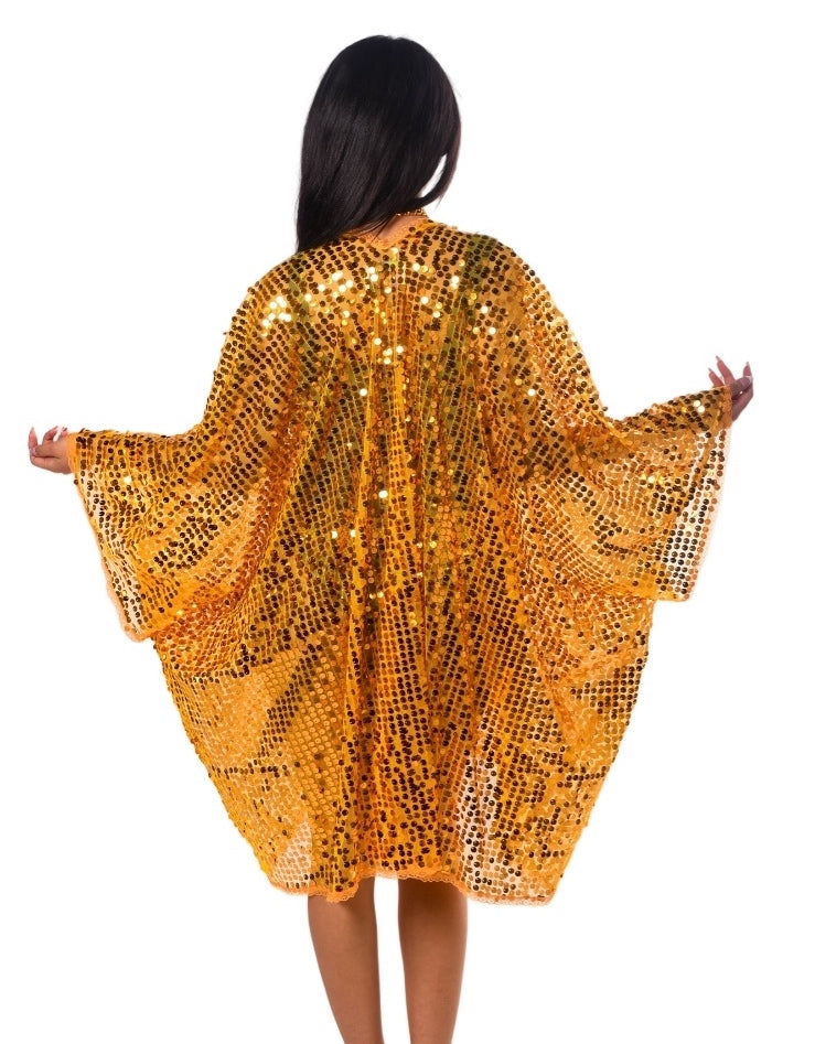Sequin Kimono- Amber Gold