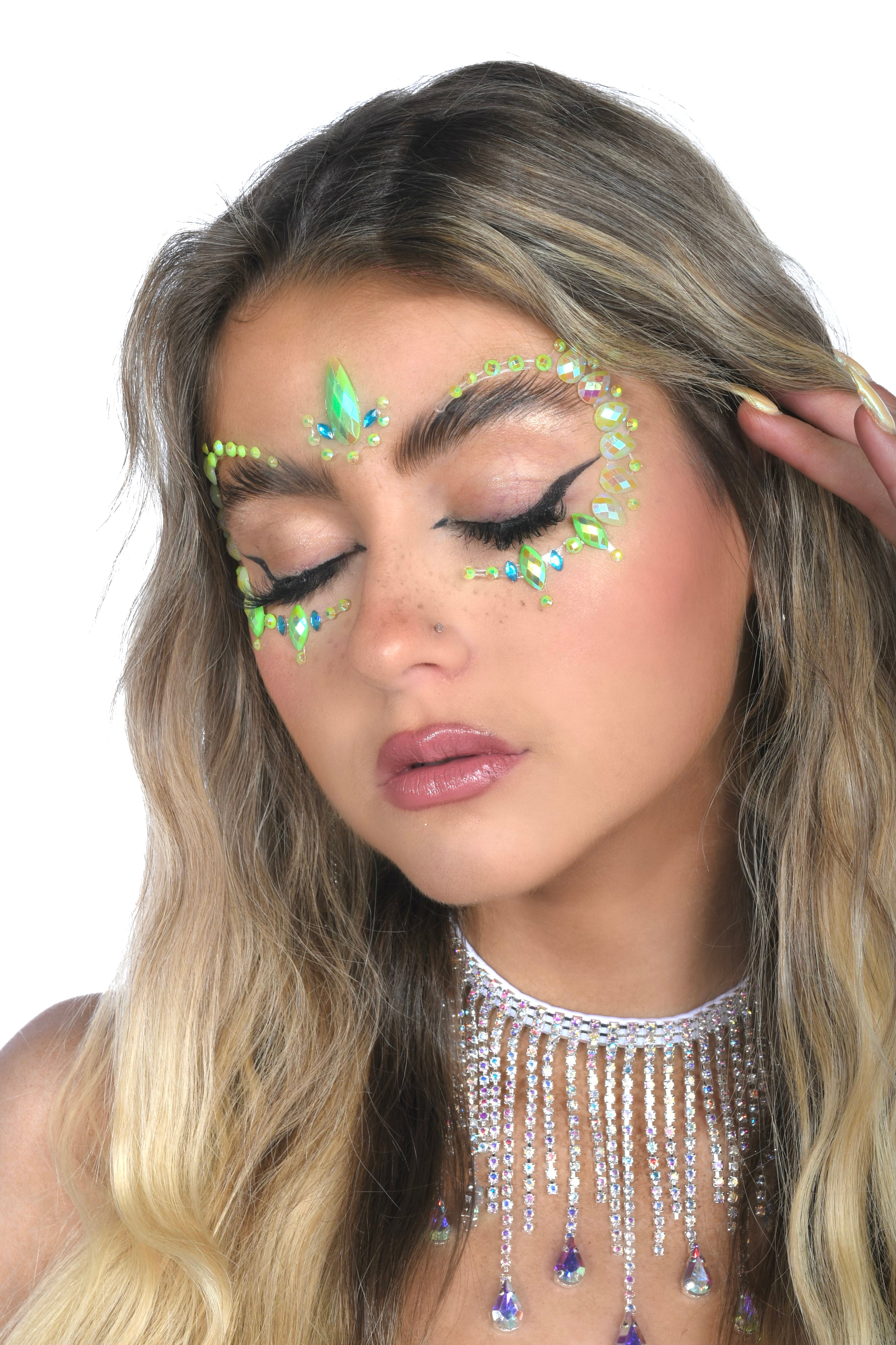 Neon Rhinestone Crystal Face Jewels