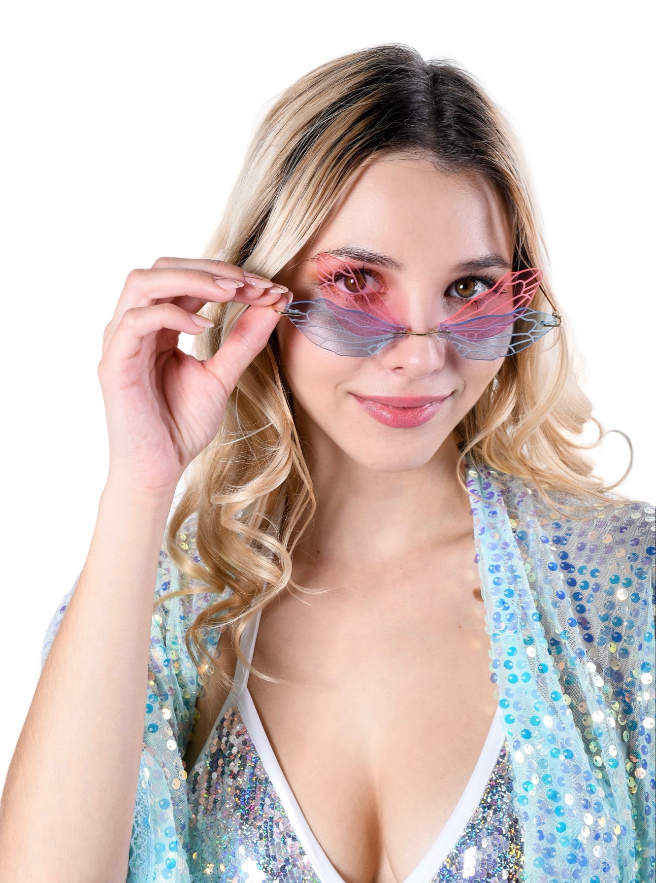 Pink/Blue Butterfly Sunglasses