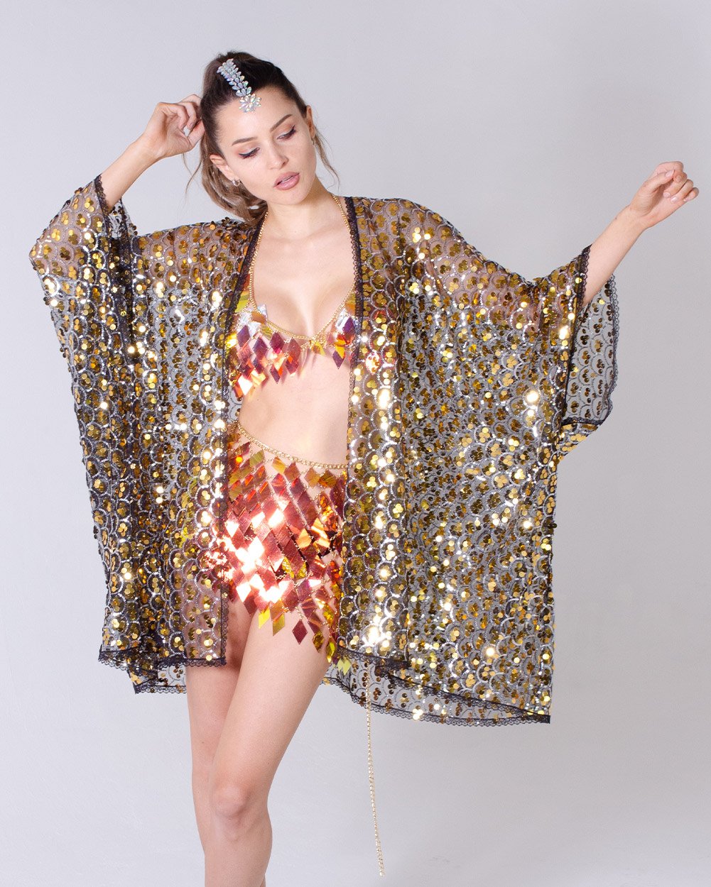 Disco Sequin Kimono -Treasure