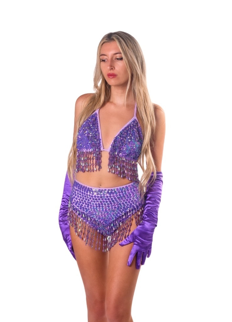 FULL OUTFIT Hand Stitched Set- Violet Dreams w/ Gloves