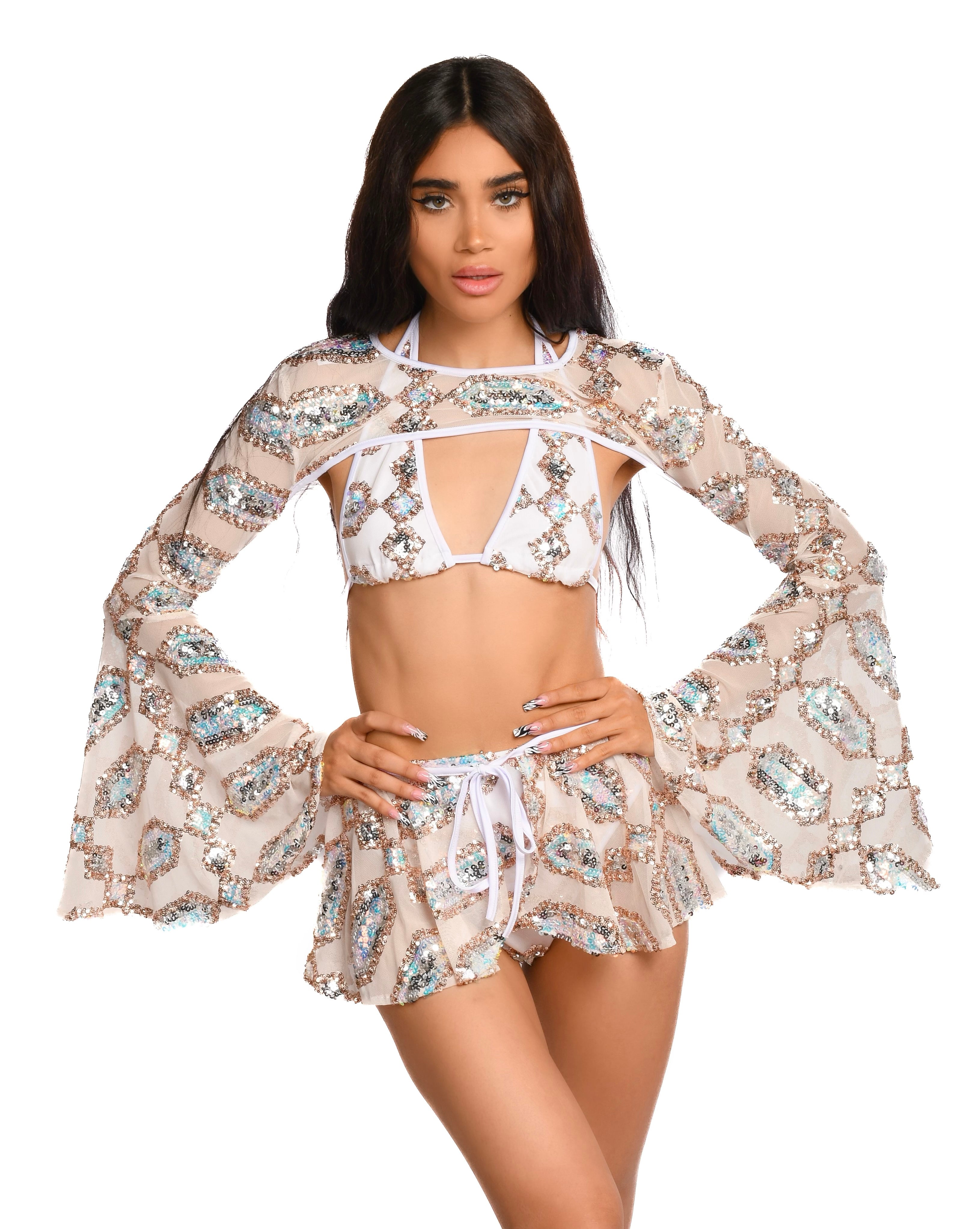 Moonstone Sequin Goddess Arm Sleeves