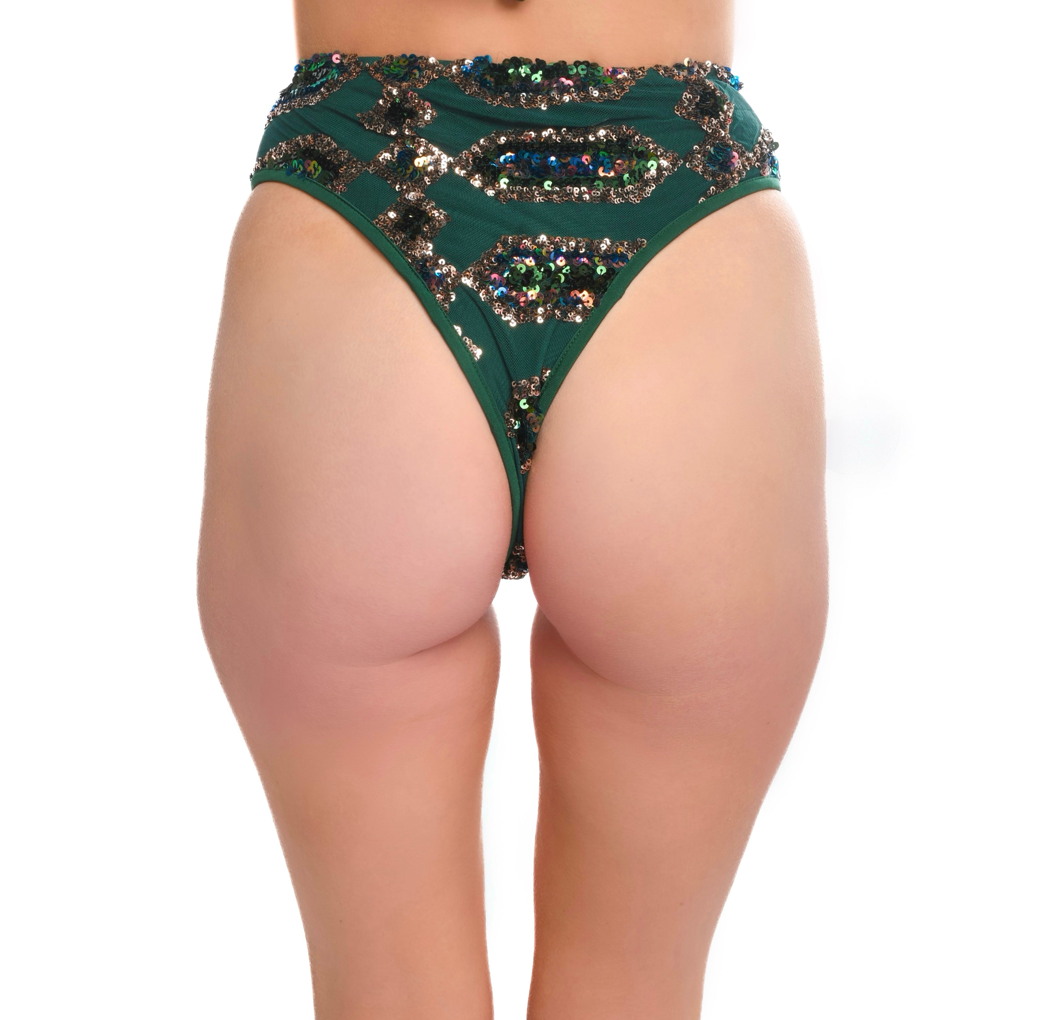 Emerald Jade Goddess Sequin Bottoms
