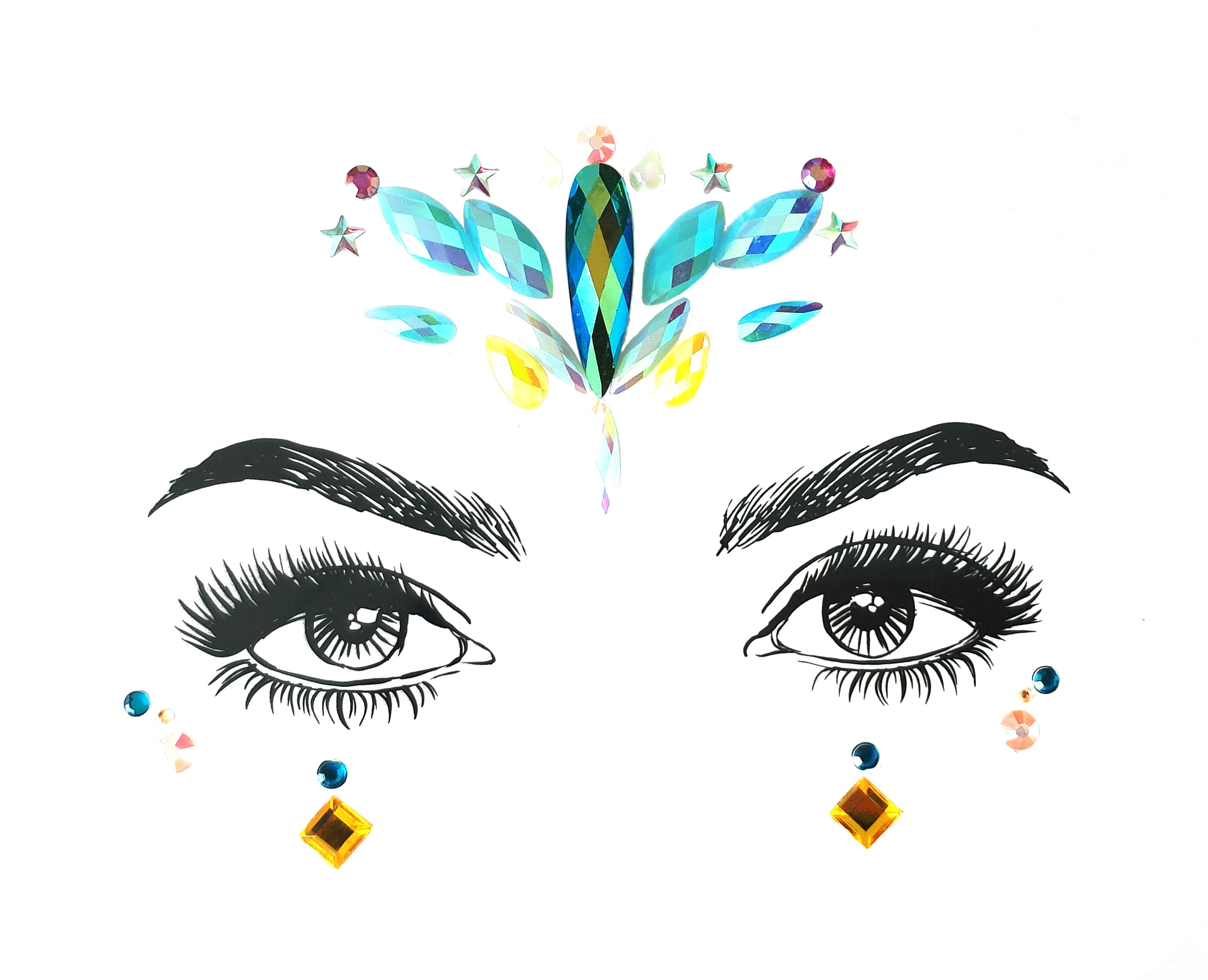 Creamy Sunday Rhinestone Crystal Face Jewels