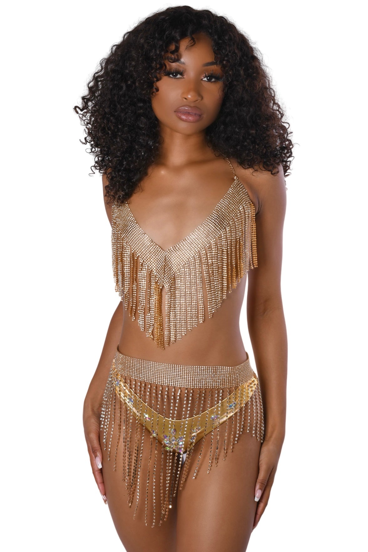 Gold Babe Rhinestone Skirt