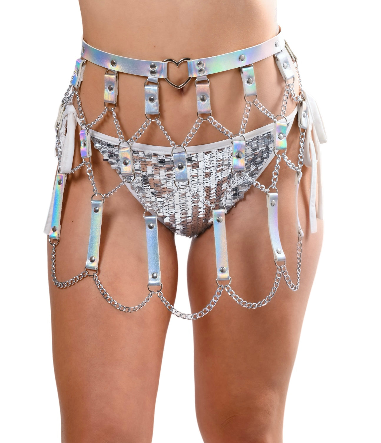 Holographic Heart Harness Set