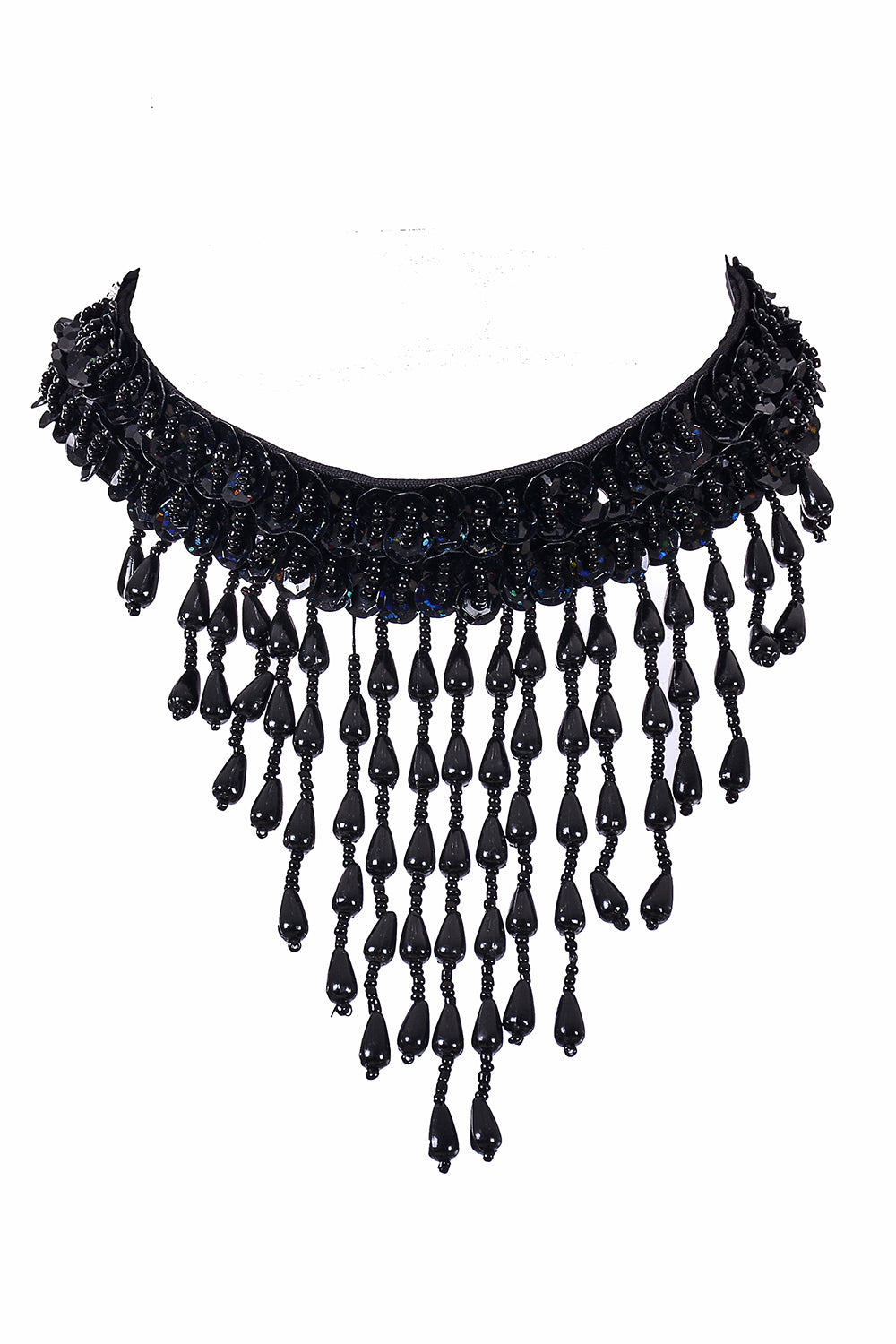 Hand Stitched Sequin Choker/Necklace - Midnight