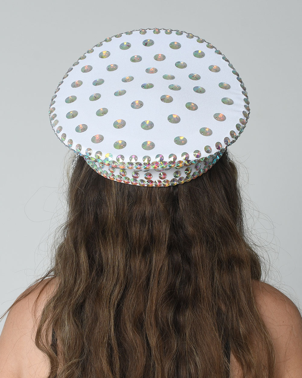 Silver Holographic Rhinestone Festival Hat