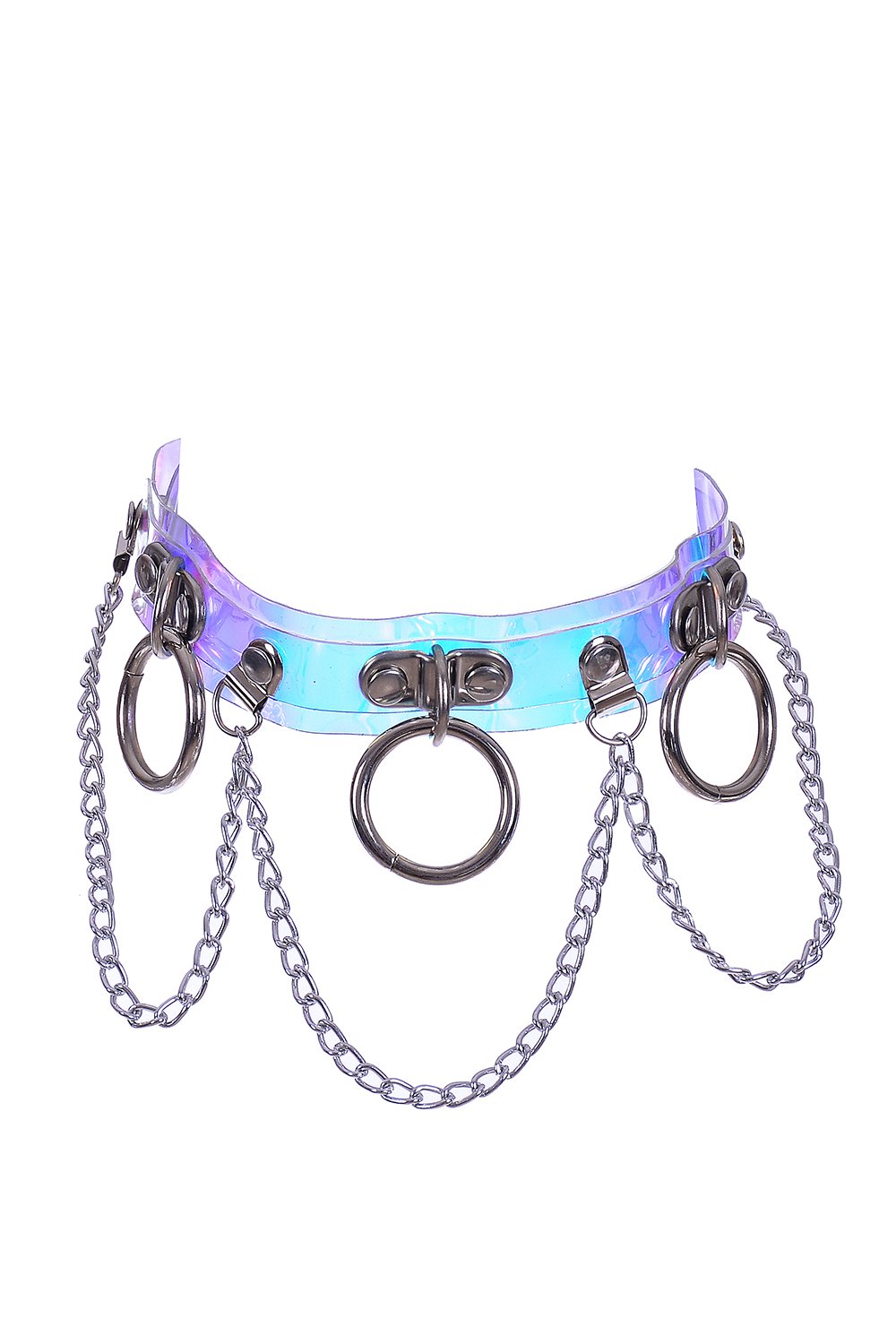 Iridescent Hoop Chain Chocker