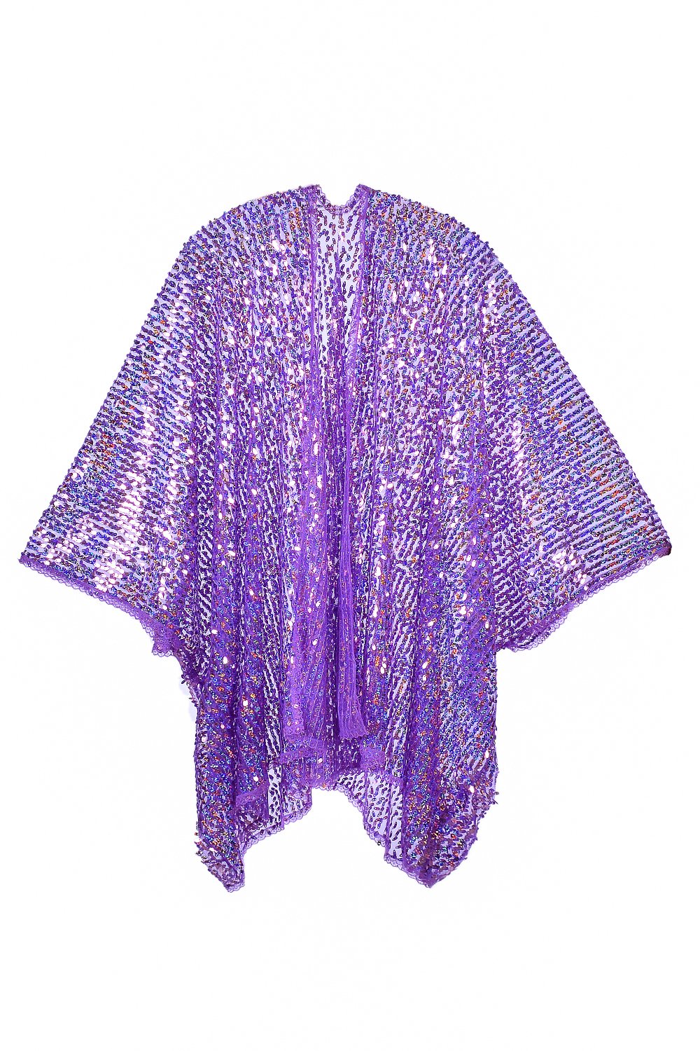 Disco Sequin Kimono - Purple Holographic