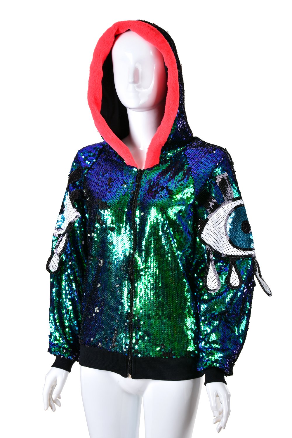 Reversible Sequin Jacket - Mermaid Cropped Disco Jacket (One Size)