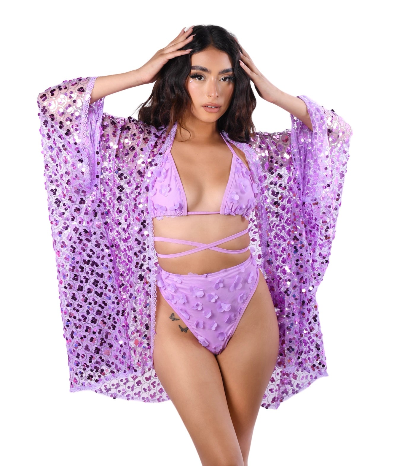 Sequin Kimono - Lavender Dreams