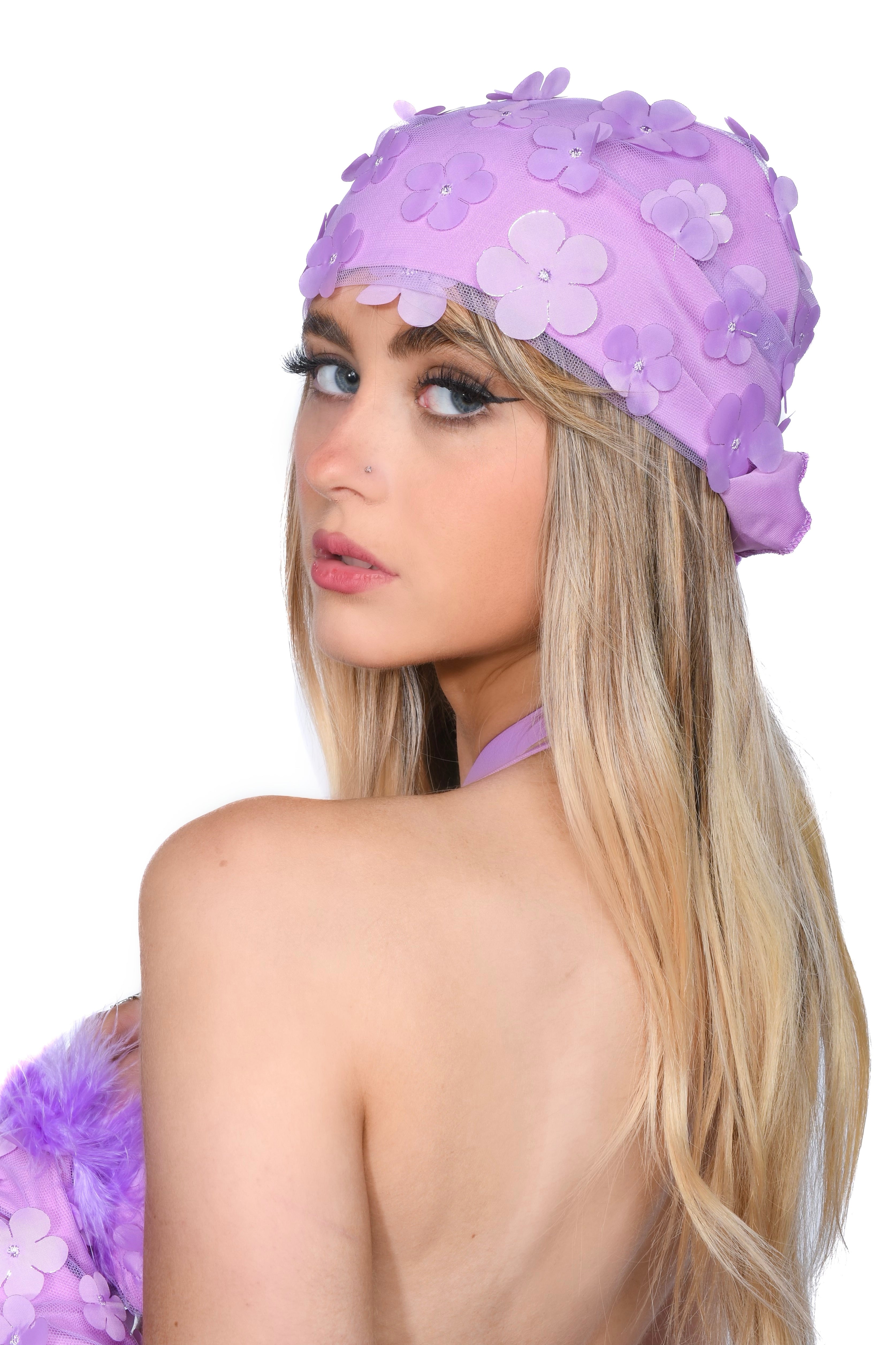 Lilac Blossom 3D Head Scarf