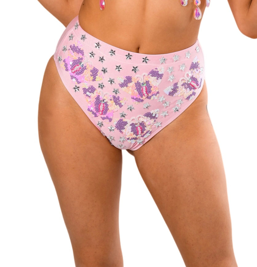 Hand Stitched Sequin Bottom-Pink Butterfly Dream