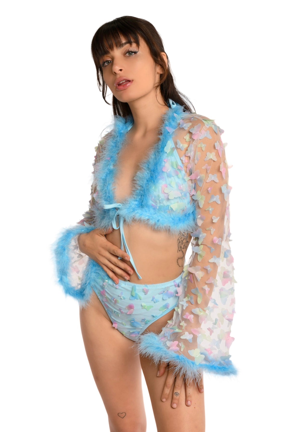 Blue Butterfly Fuzzy 3D Set (3 pcs)