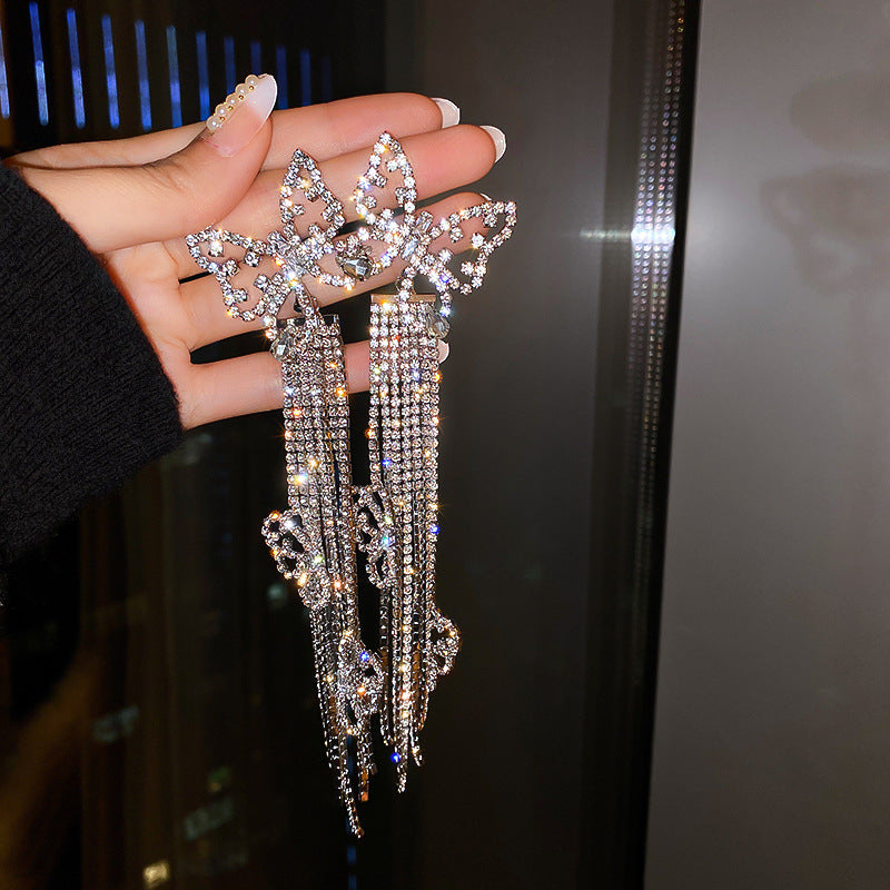 Rhinestone Butterfly Earrings