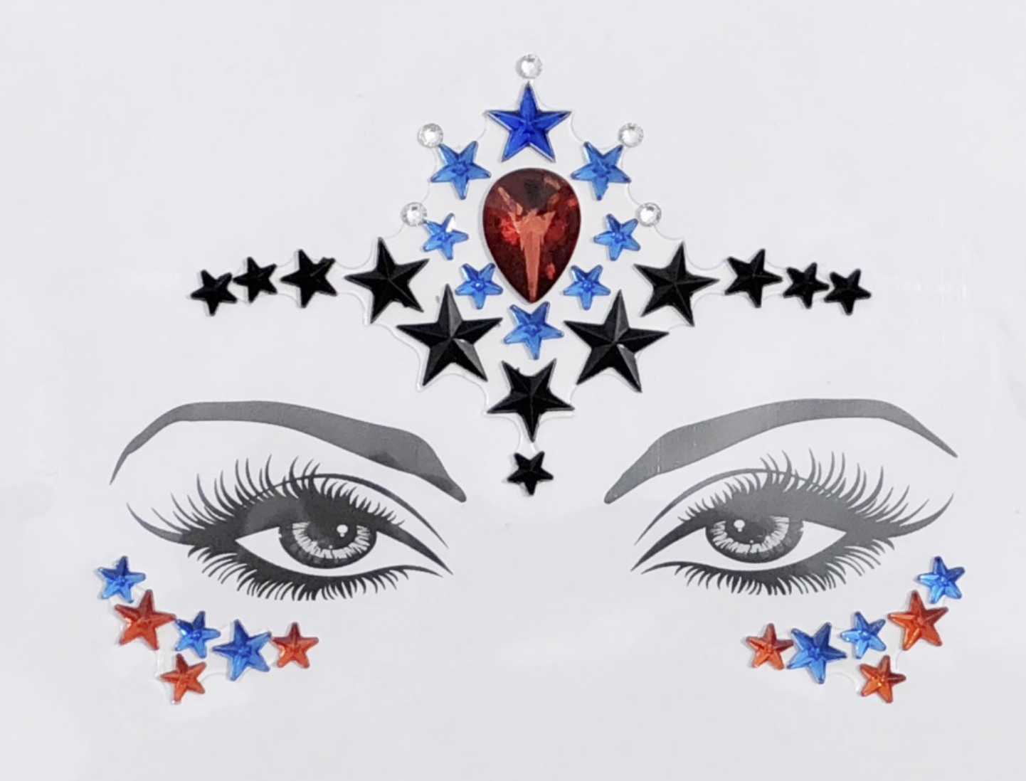 Captain America Rhinestone Crystal Face Jewels
