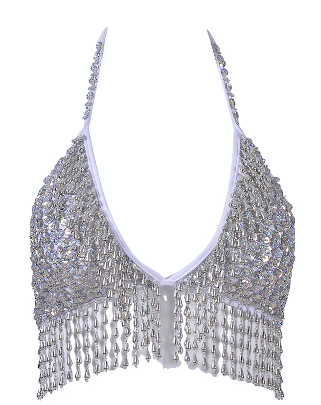 Hand Stitched Sequin Bra Top - Moonlight