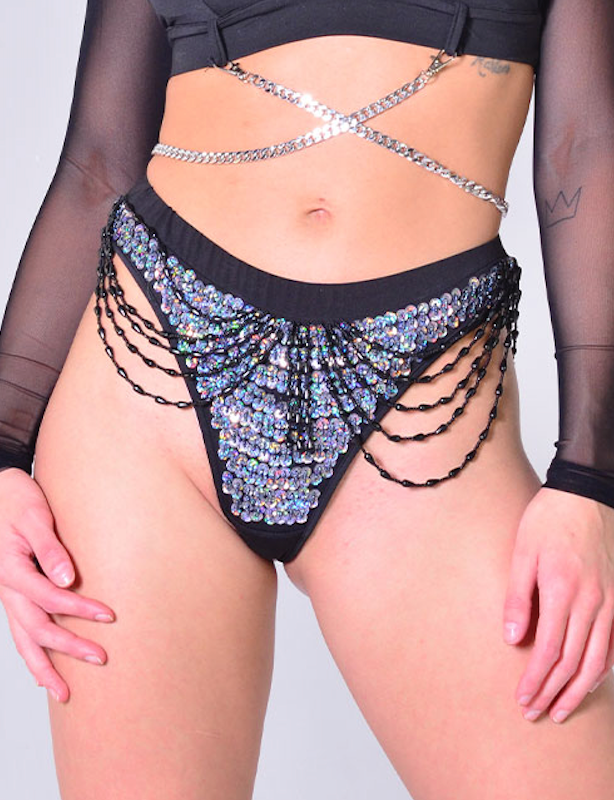 Hand Stitched Sequin Cheeky Bottoms- Disco Barbie