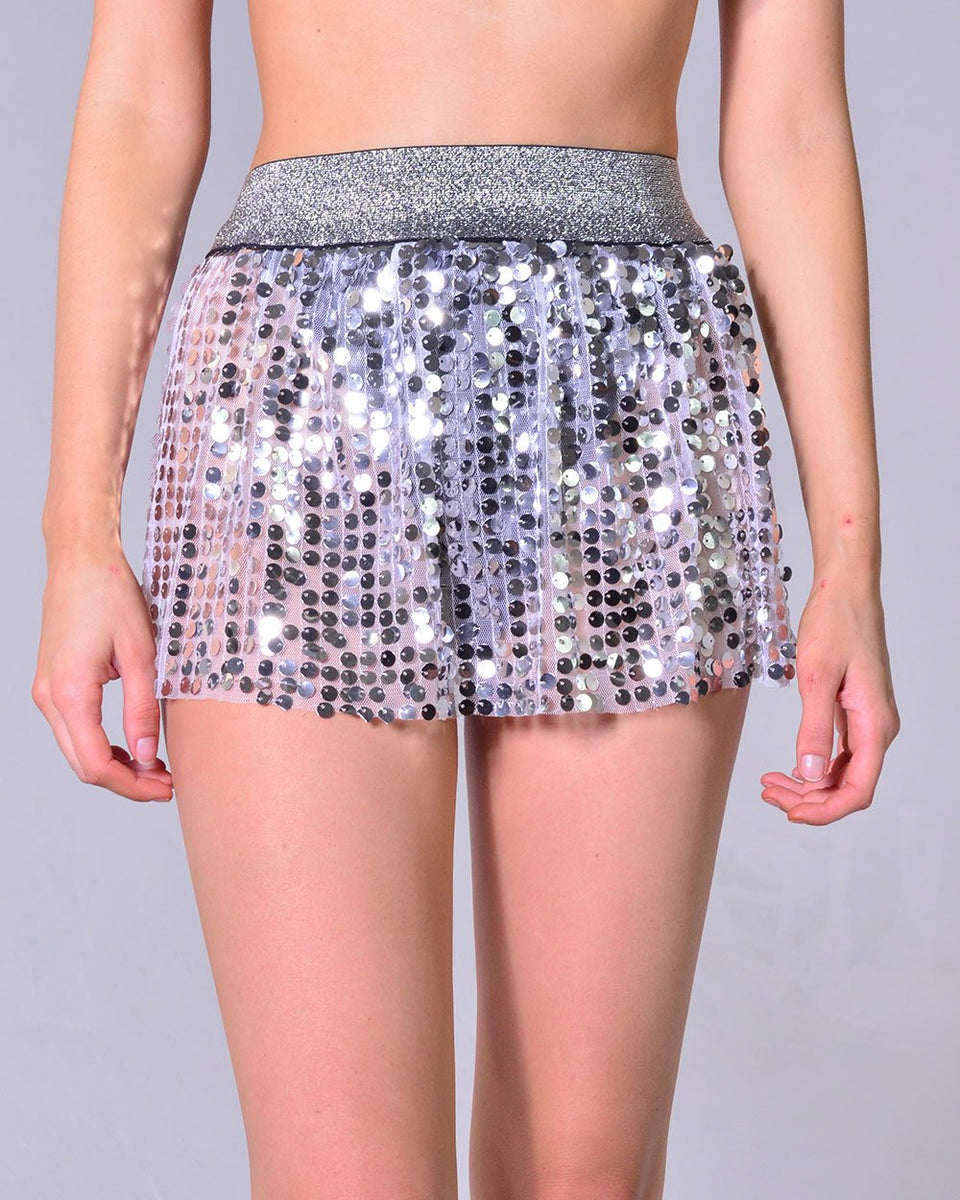 Mini Sequin Skirt Silver Rave Clothes Rave Outfits Edc Outfits Rave